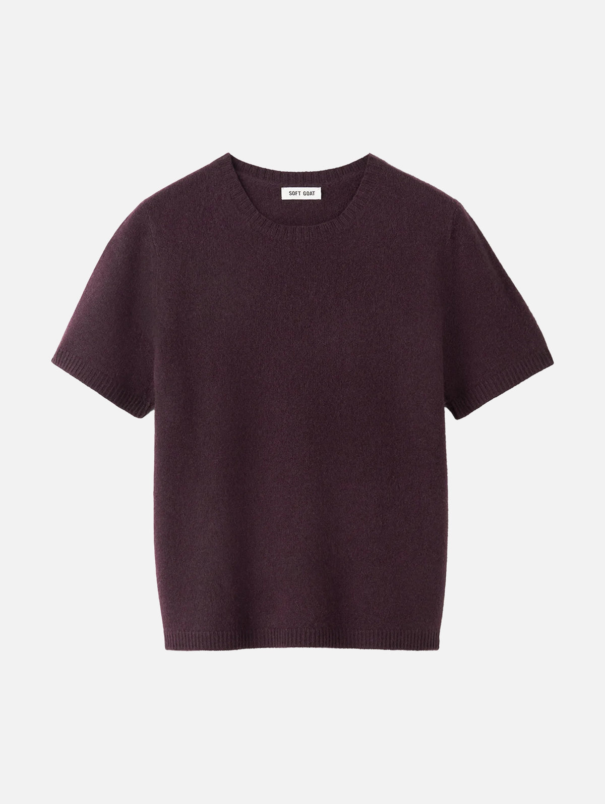 Chunky Cashmere T-Shirt in Mulberry