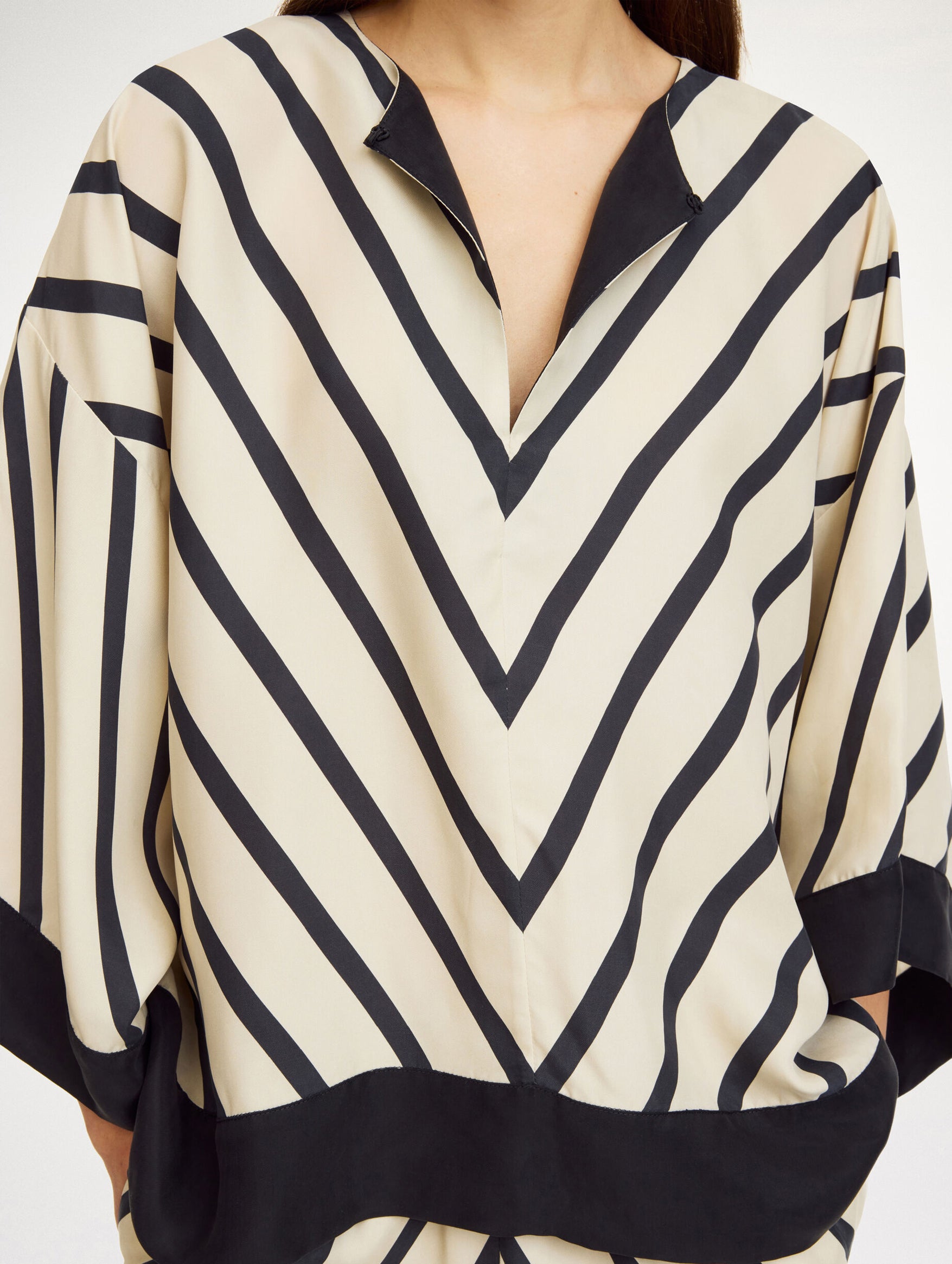 Cicie Blouse in Diagonal Stripe