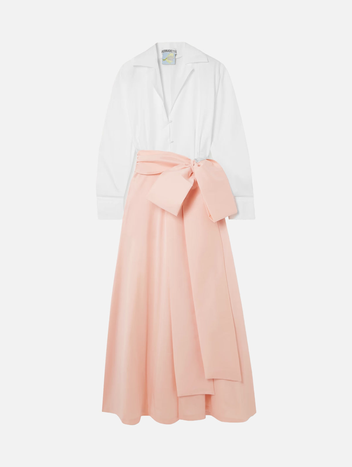 Clarence Dress in Ivory and Creta Pink
