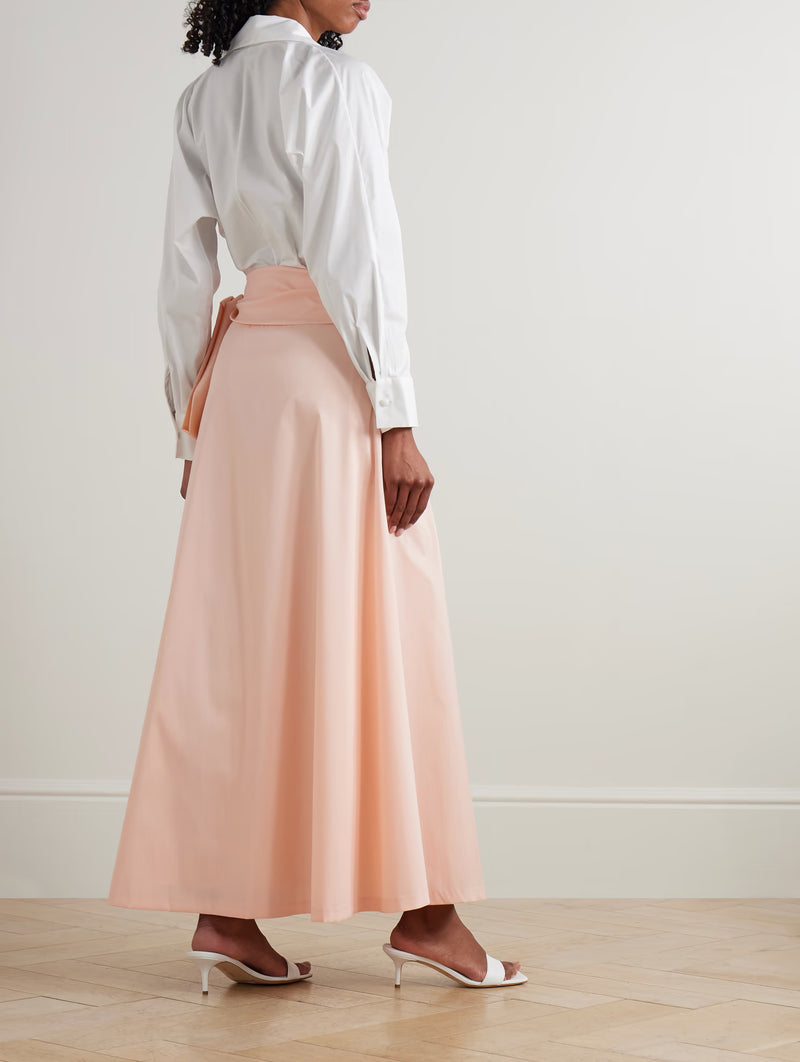 Clarence Dress in Ivory and Creta Pink