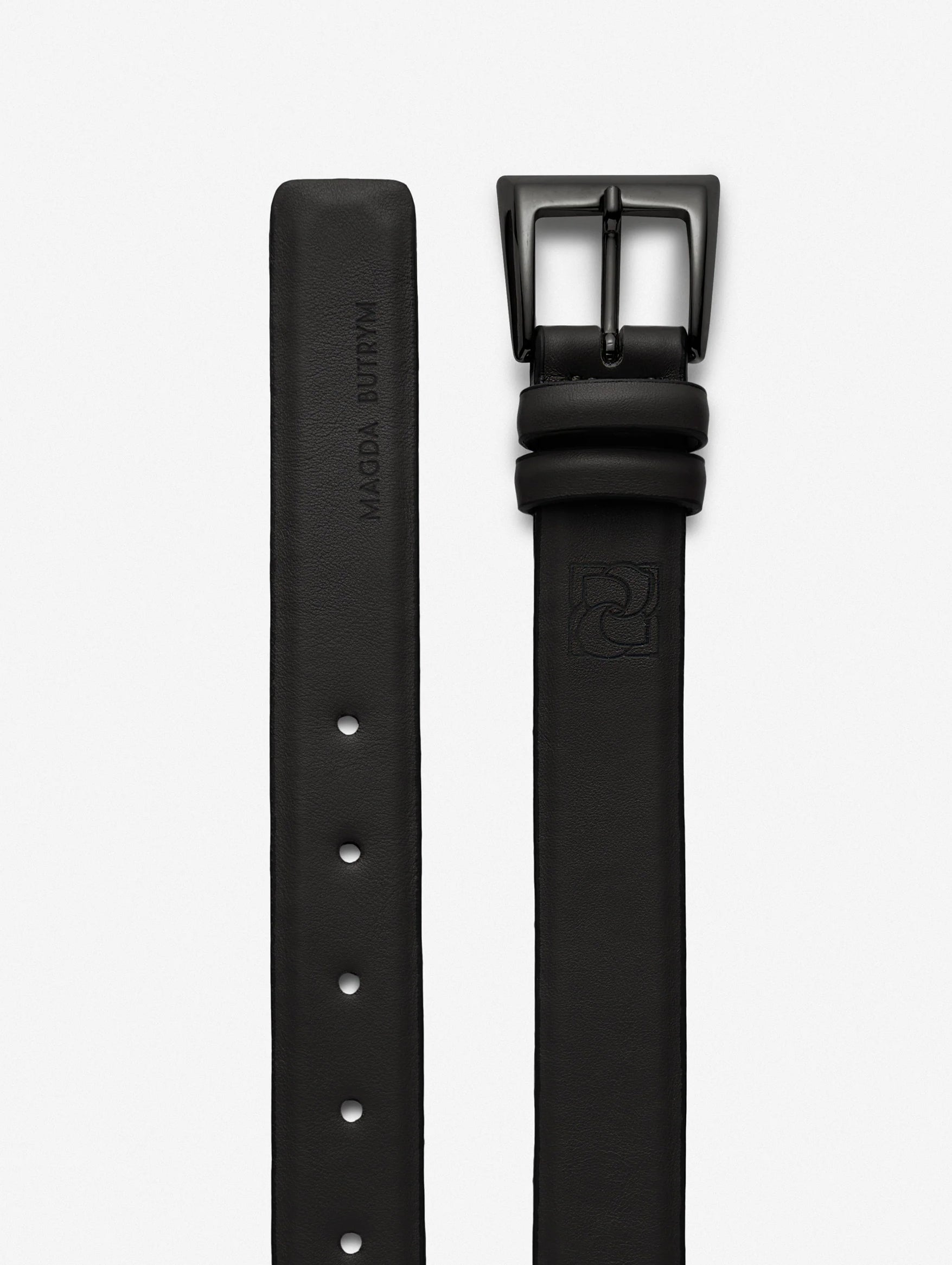 Classic Buckle Leather Belt In Black