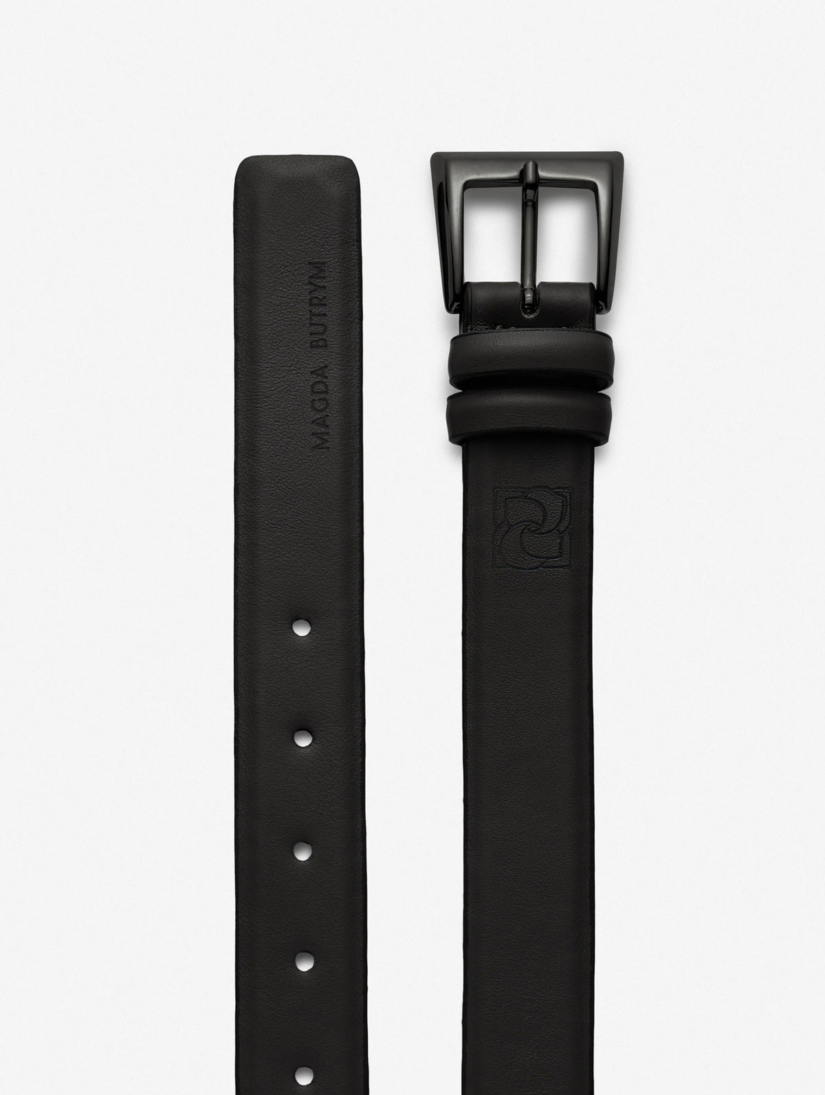 Classic Buckle Leather Belt In Black