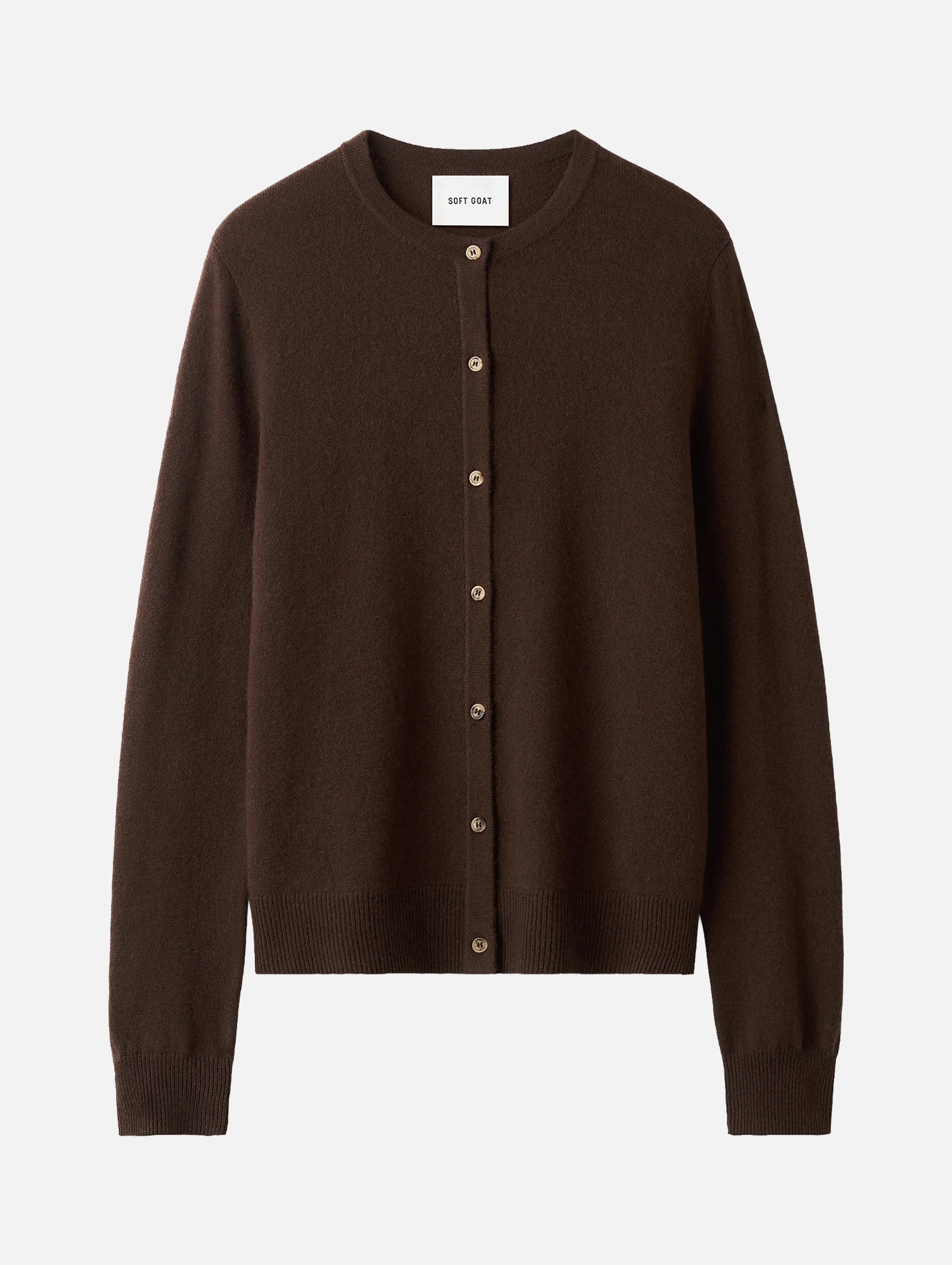 Classic Cashmere Cardigan in Mocha