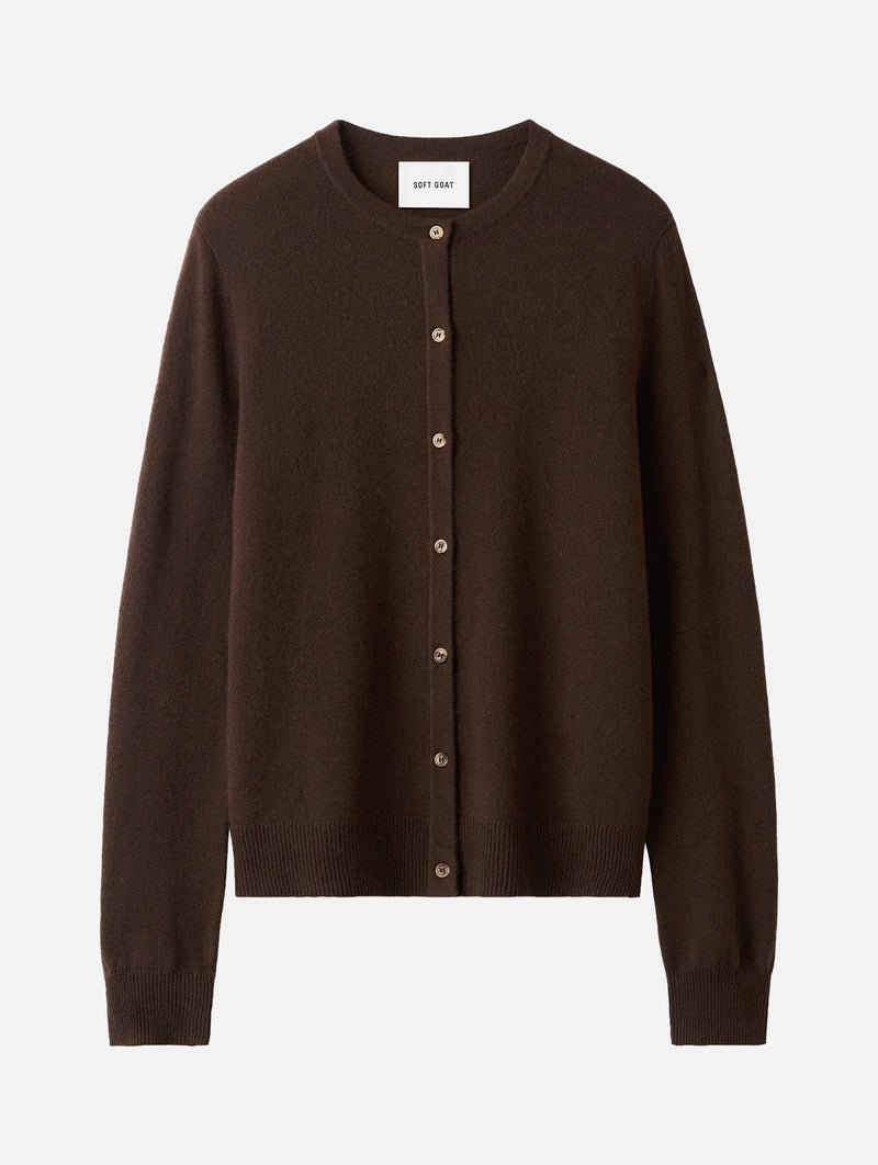 Classic Cashmere Cardigan in Mocha