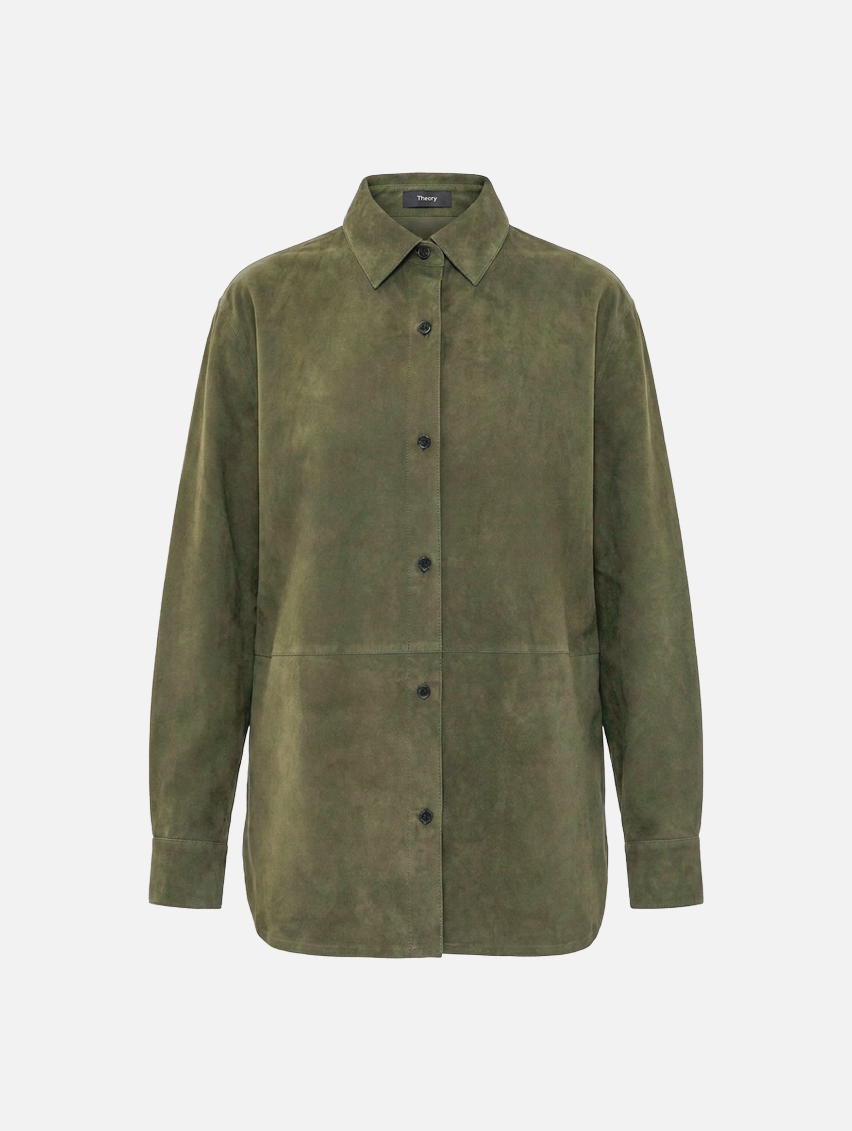 Classic Menswear Suede Shirt in Ivy