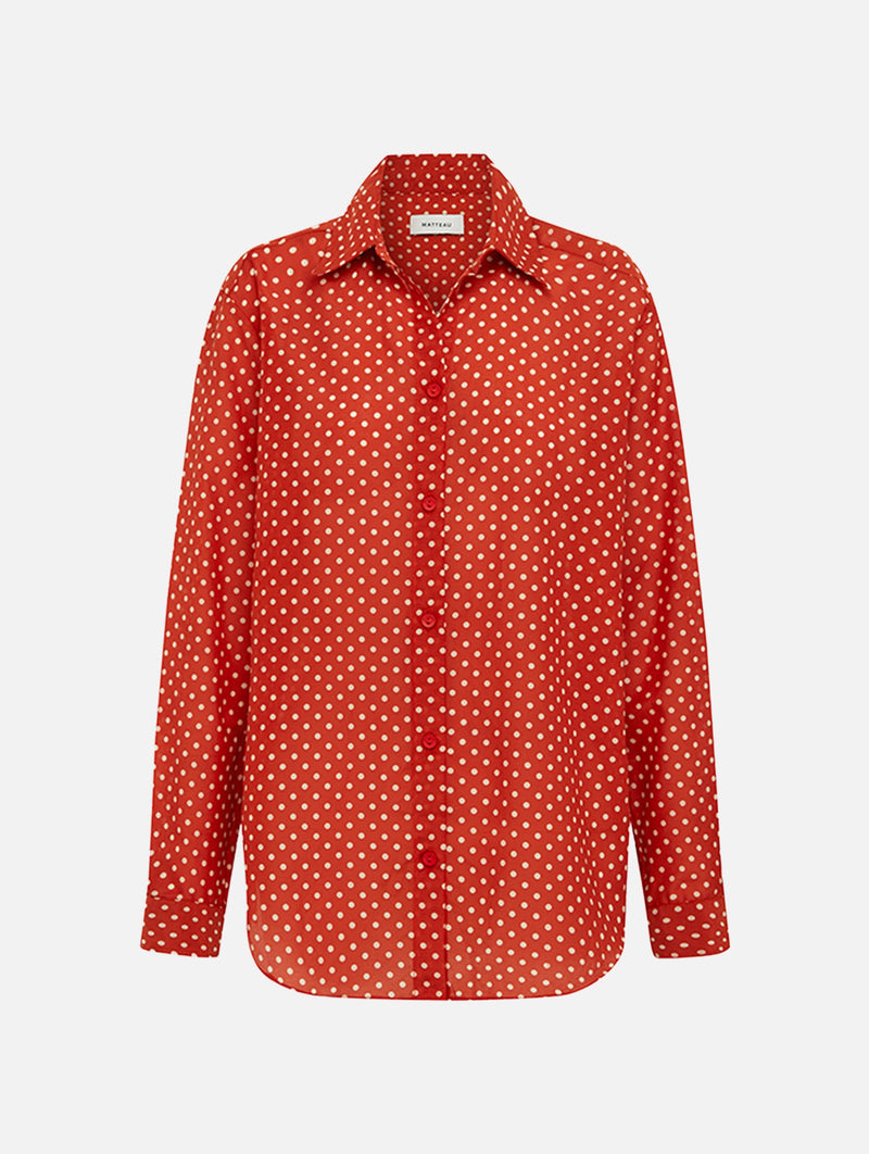 Classic Shirt in Polka Dot Tomato