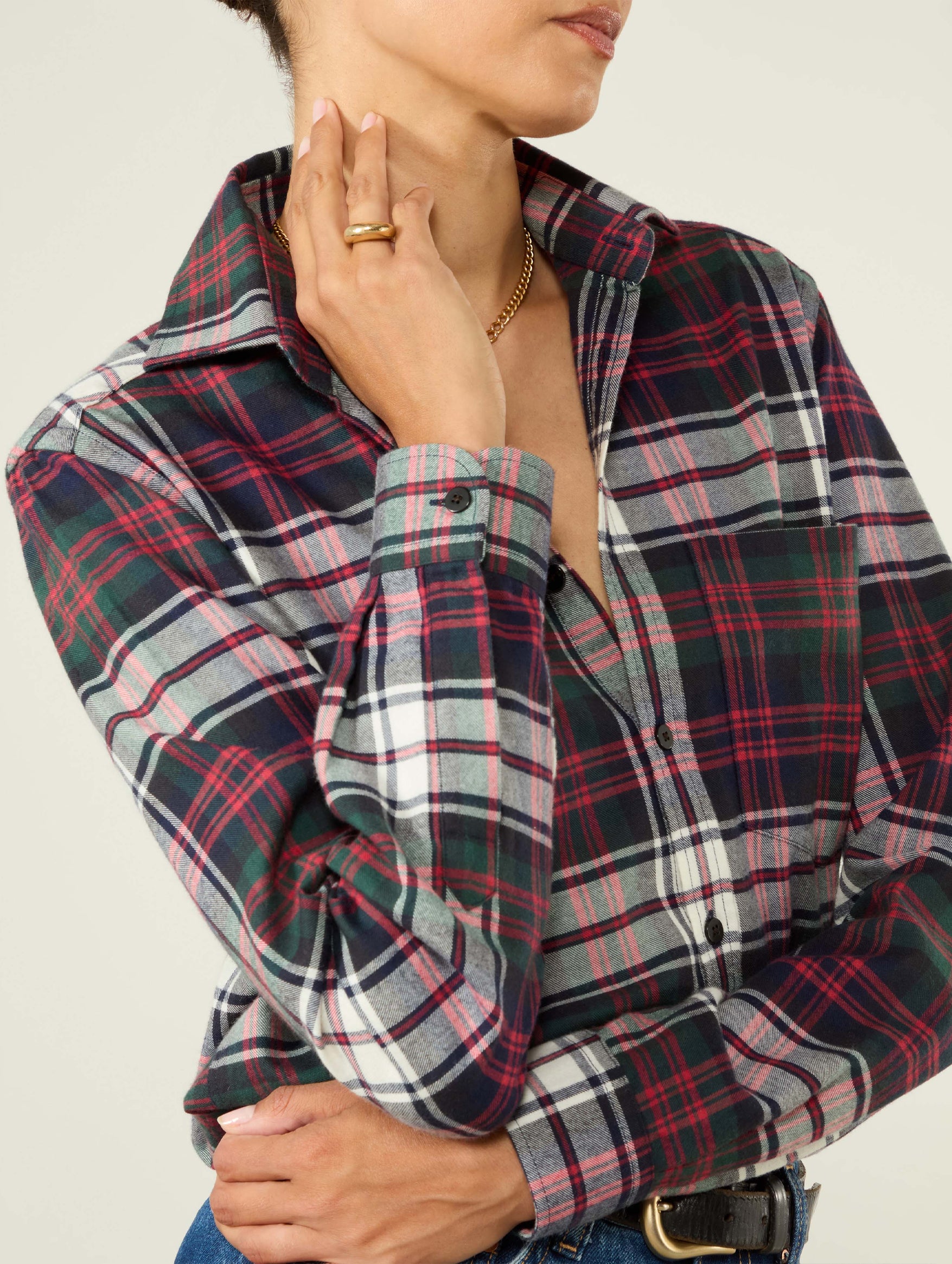 The Classic Shirt in White & Red Plaid