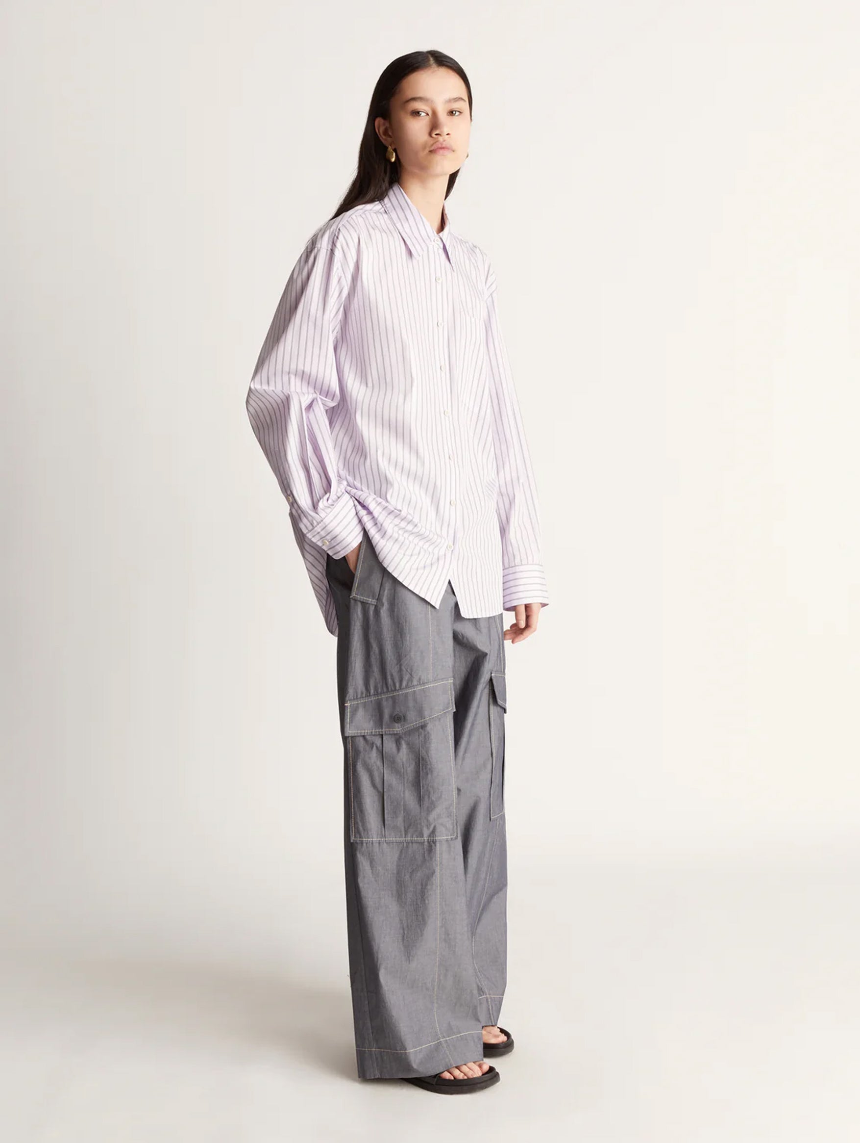 LM Classic Stripe Shirt in Violet