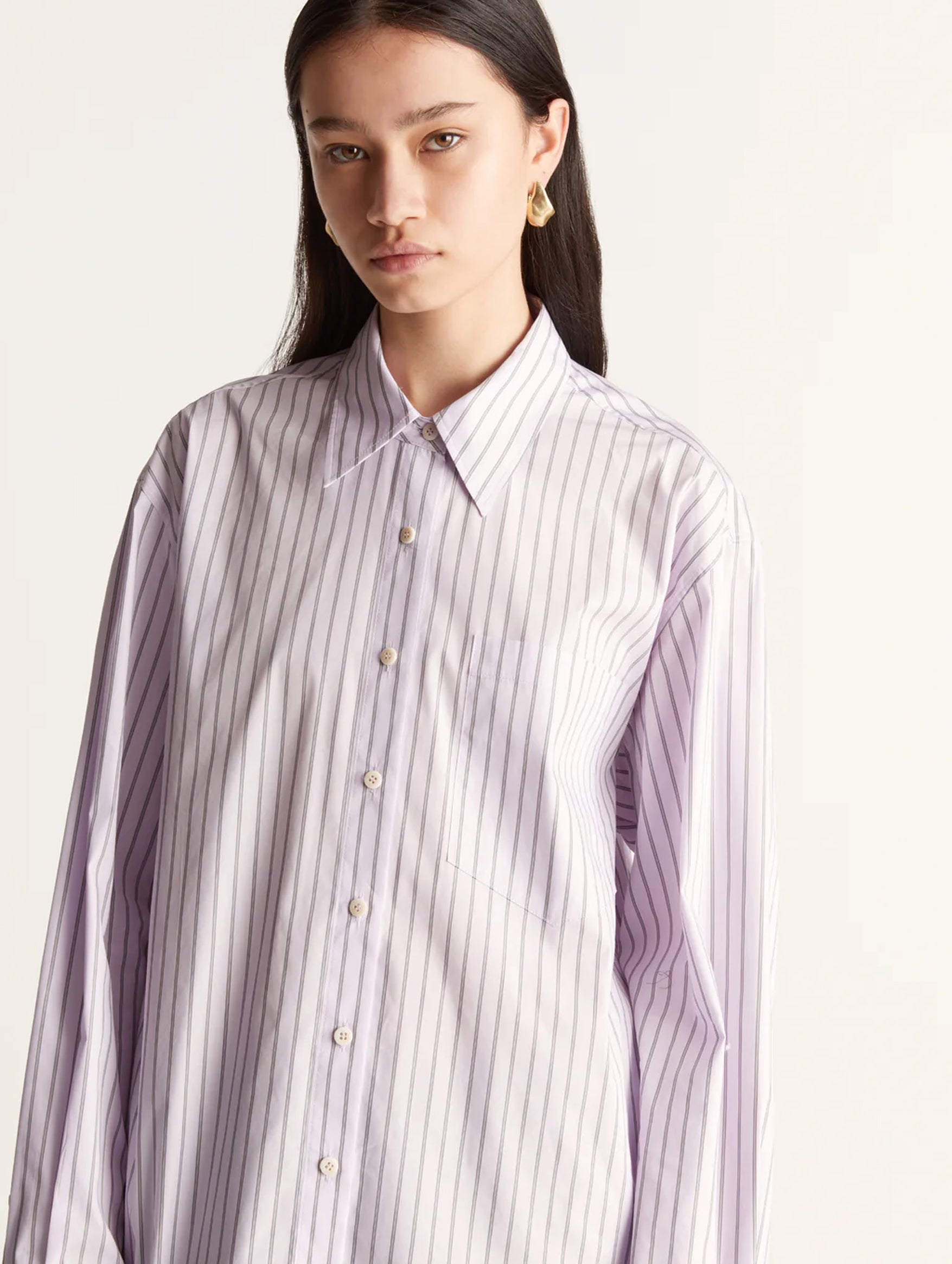 LM Classic Stripe Shirt in Violet