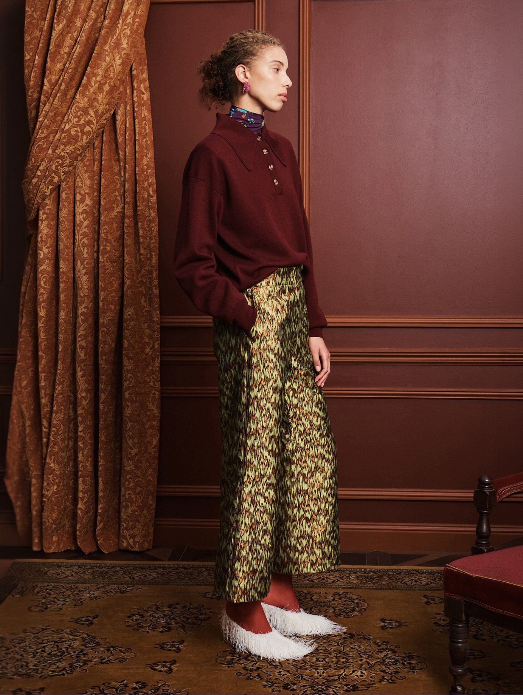 Claudia Knit Polo in Plum