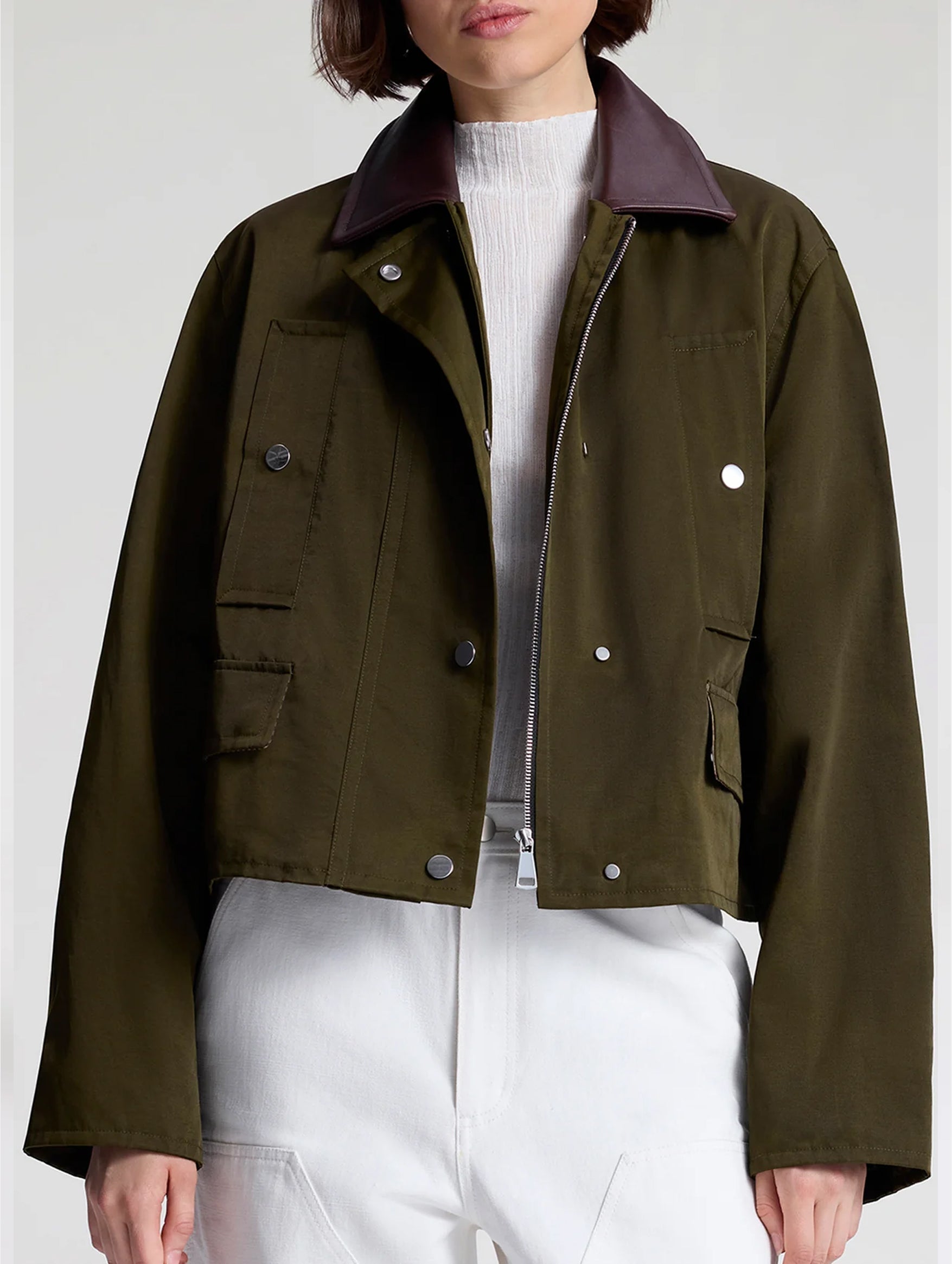 Colton Oil Cloth Jacket in Military Green