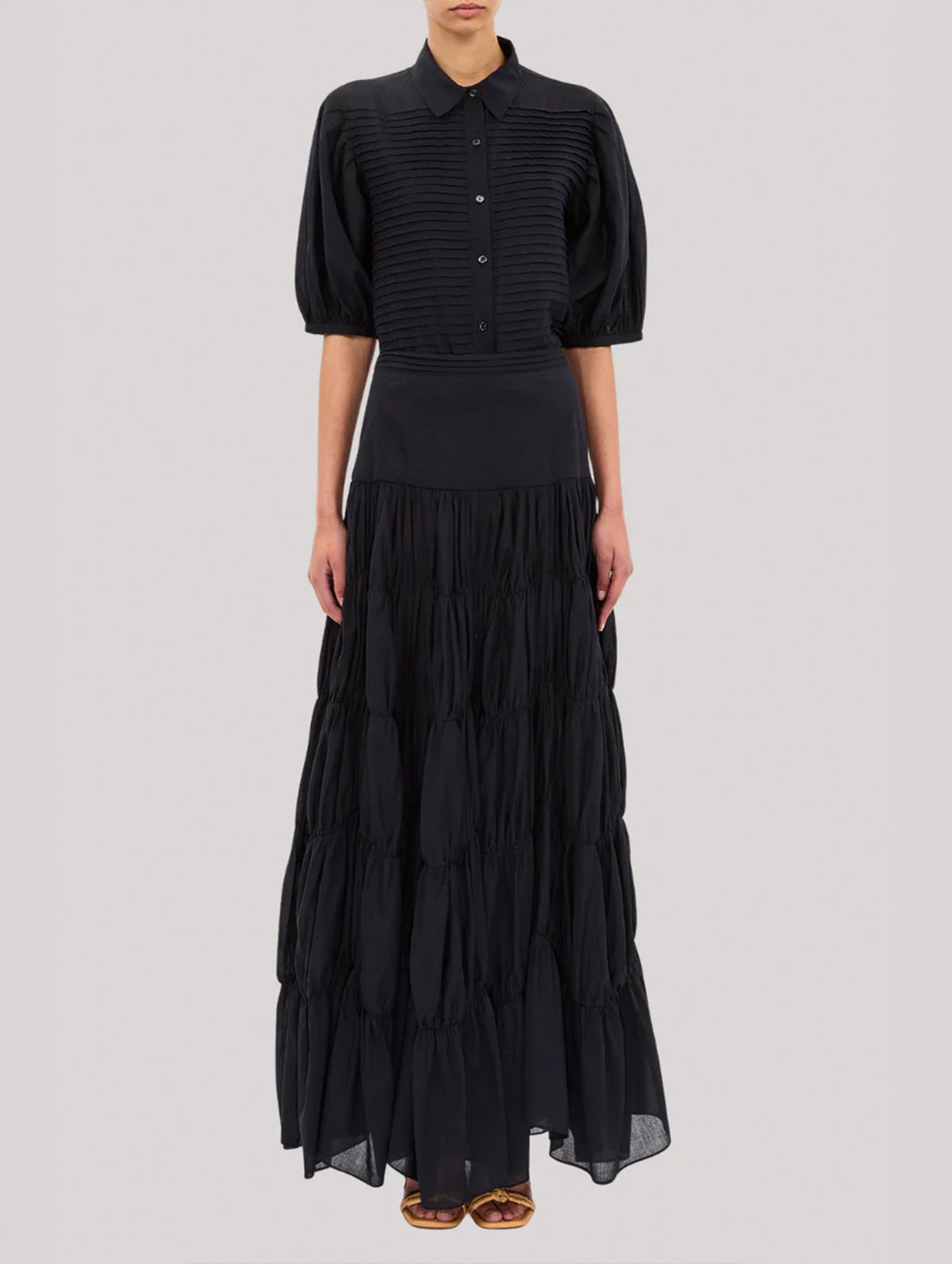 Cordelia Button Up Top in Noir