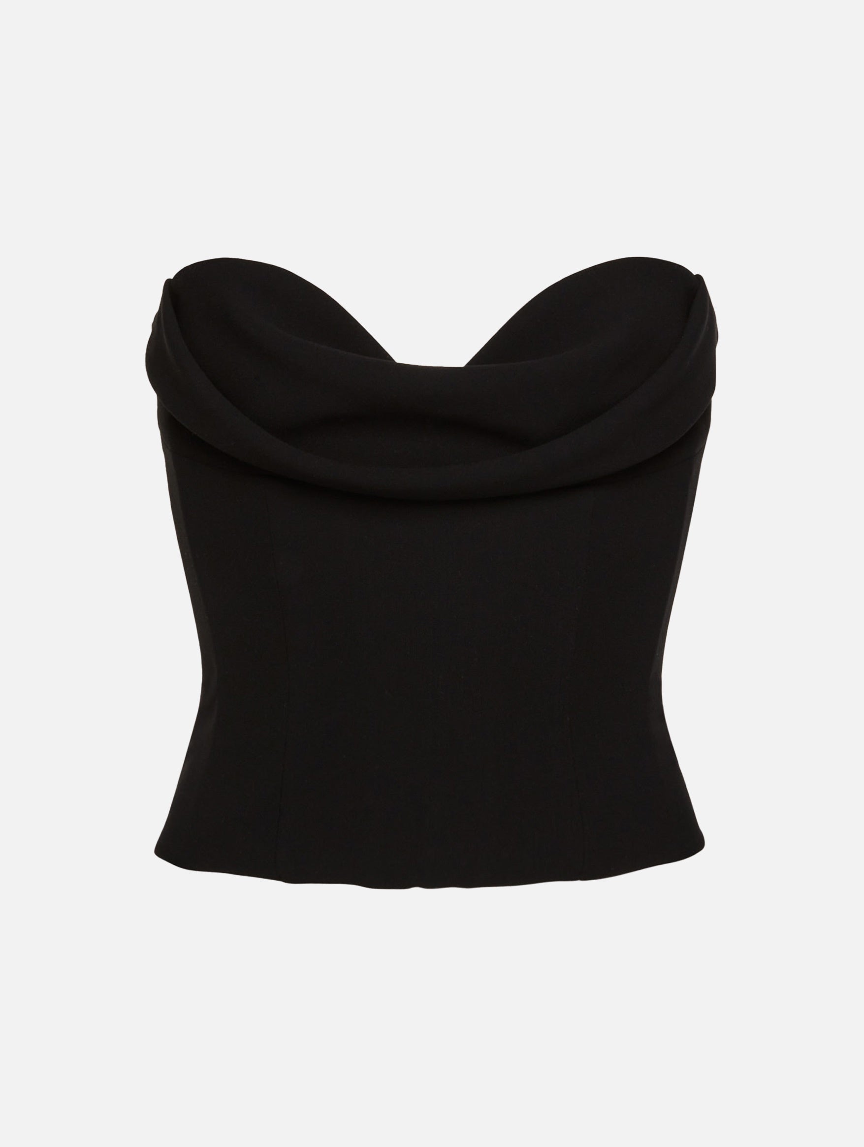 Draped Wool Corset in Black