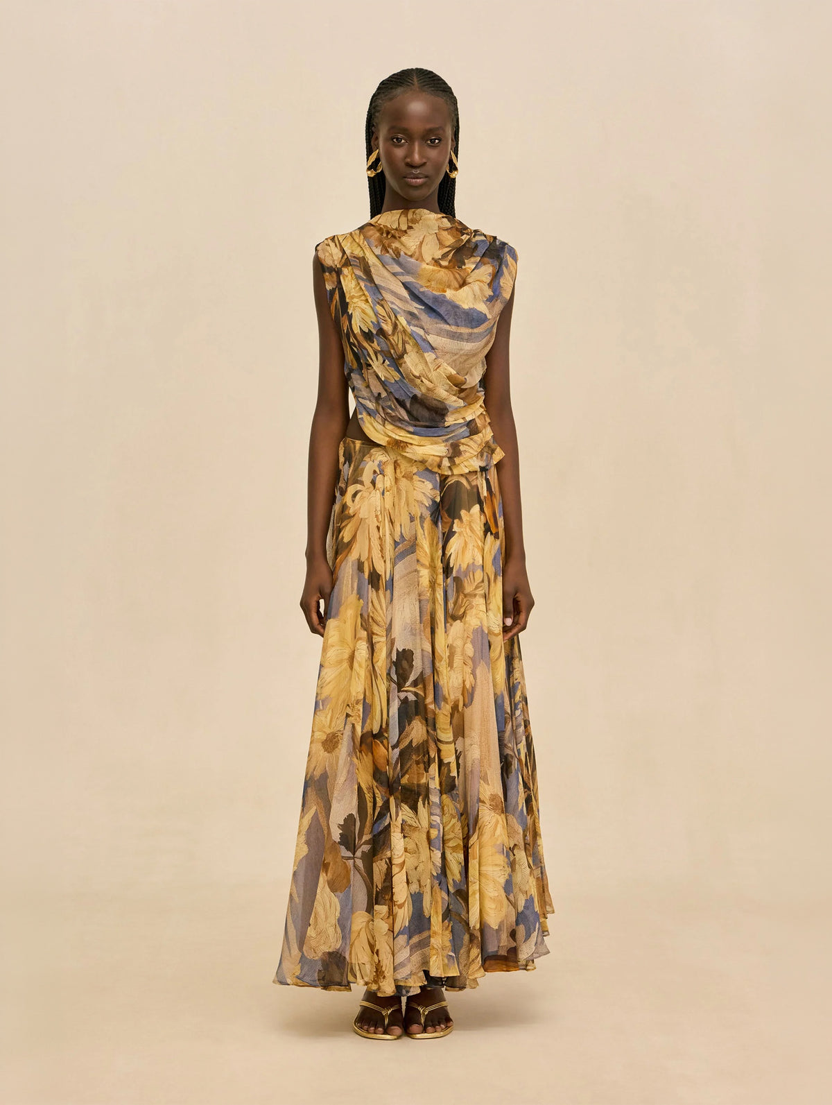 Cosmea Silk Skirt in Wild Dahlia