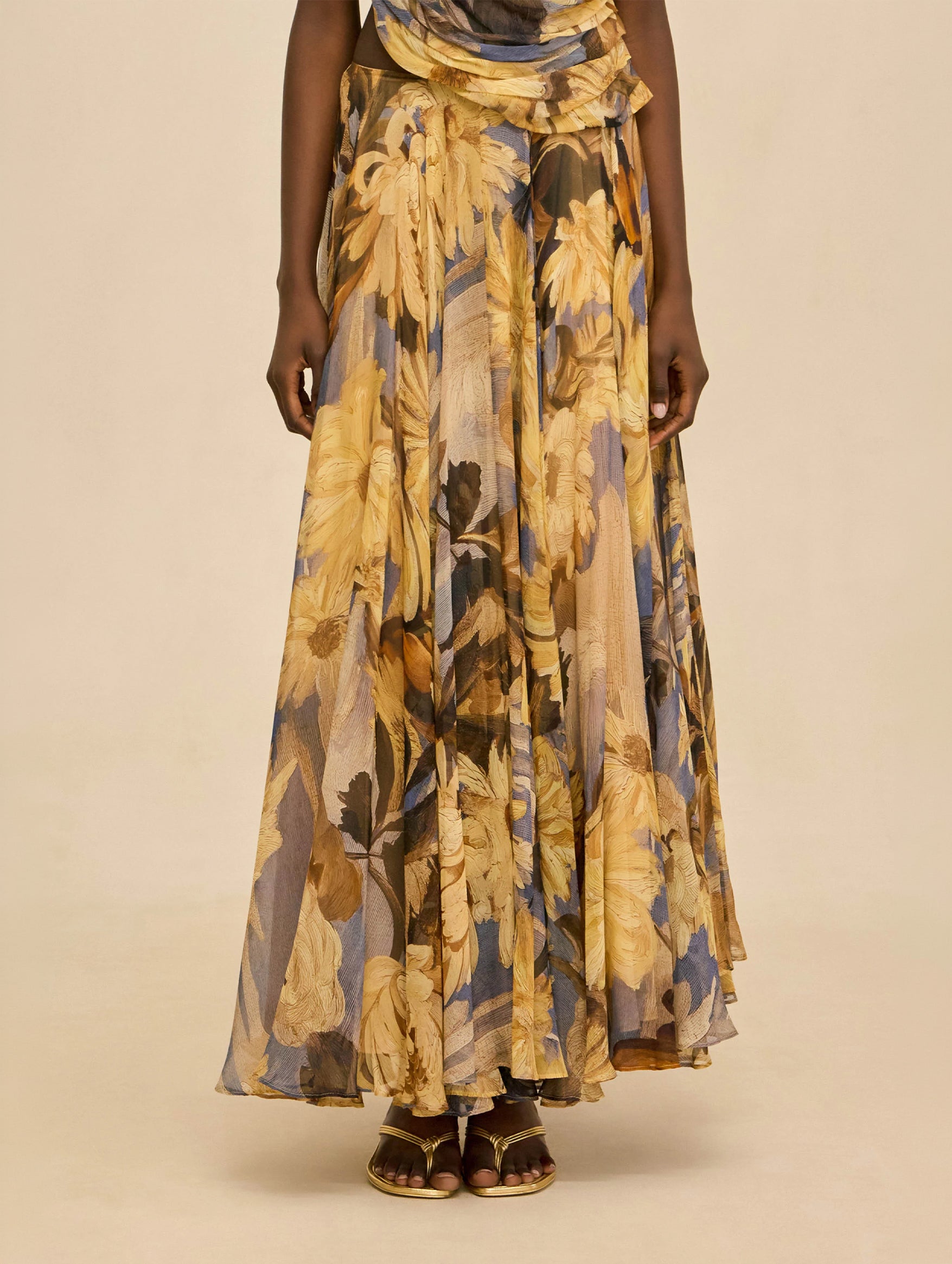 Cosmea Silk Skirt in Wild Dahlia