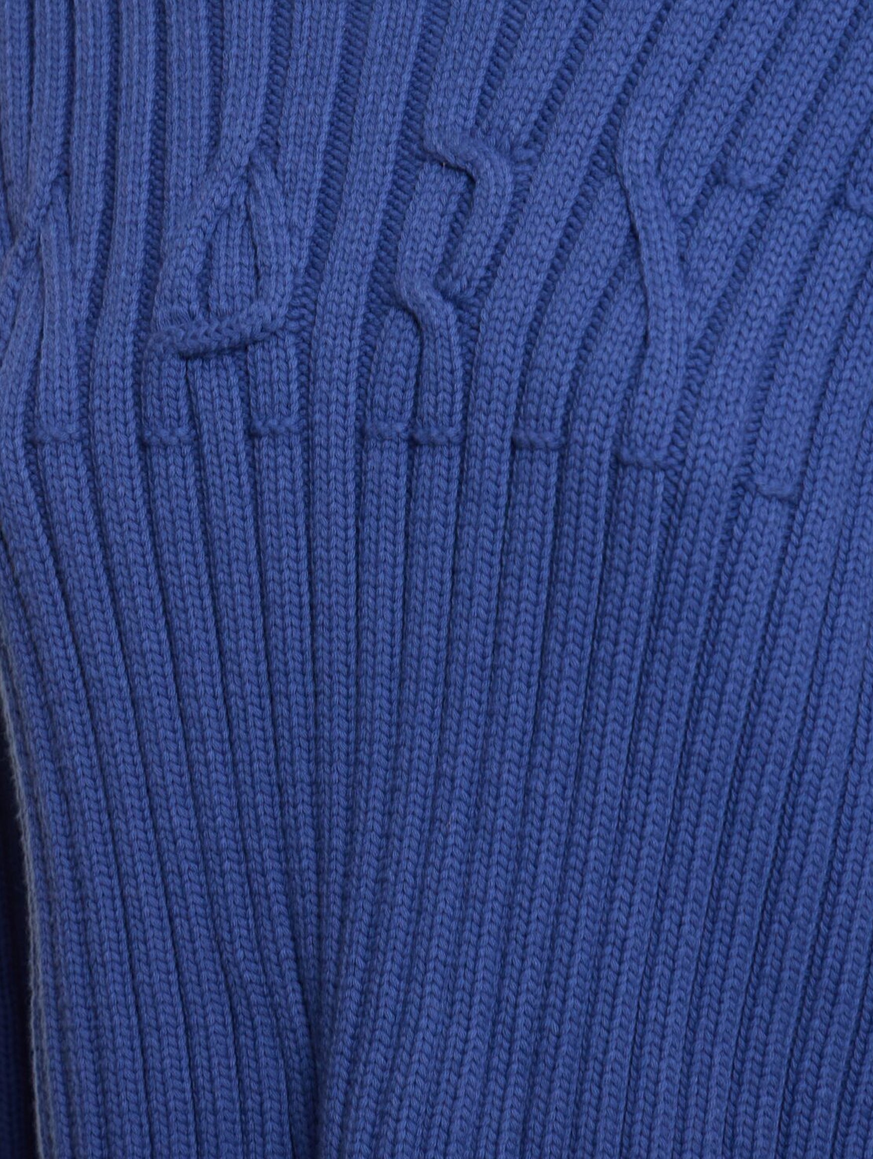 Cotton Cable Logo Sweater in Blue Sodalite