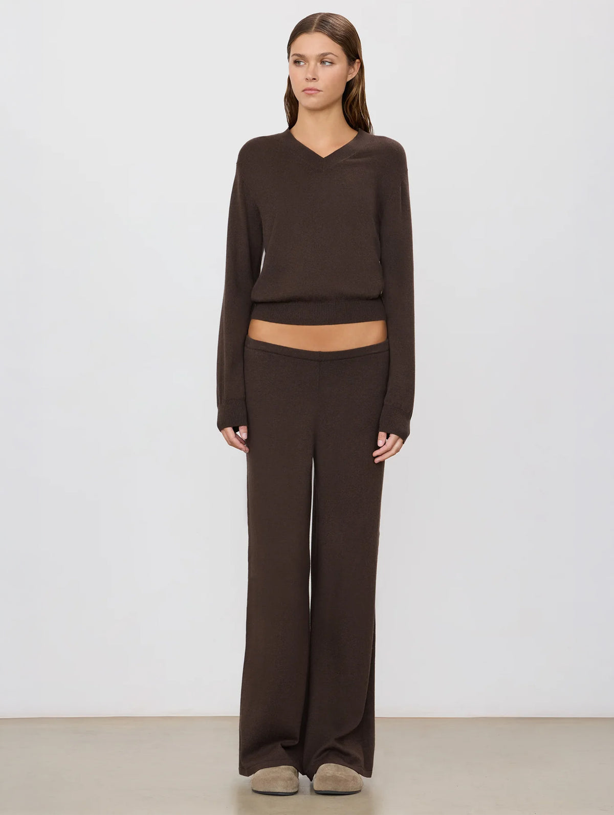 Cotton Cashmere Lounge Pant in Mushroom