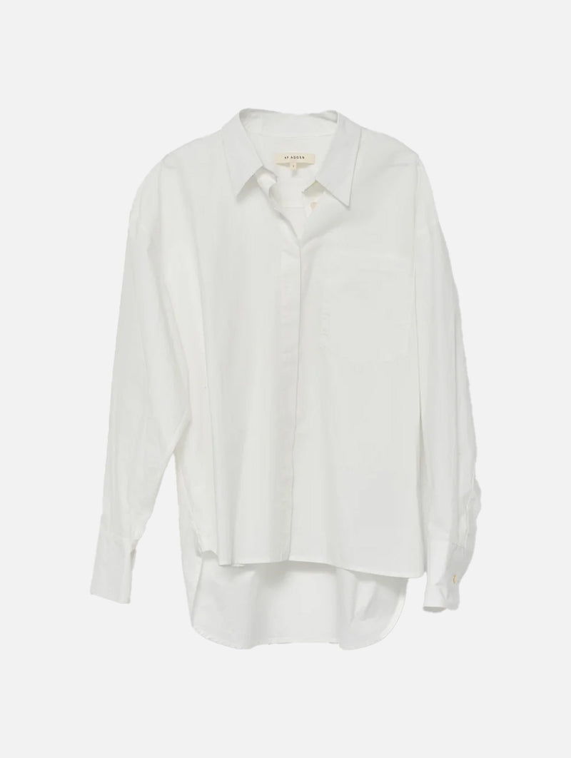 Cotton Poplin Oversized Shirt in Ecru