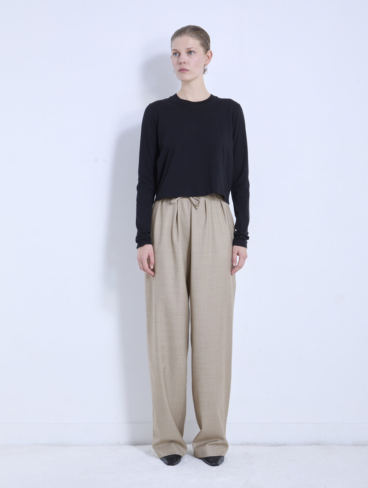 Cove Wool Pants in Rafia Beige