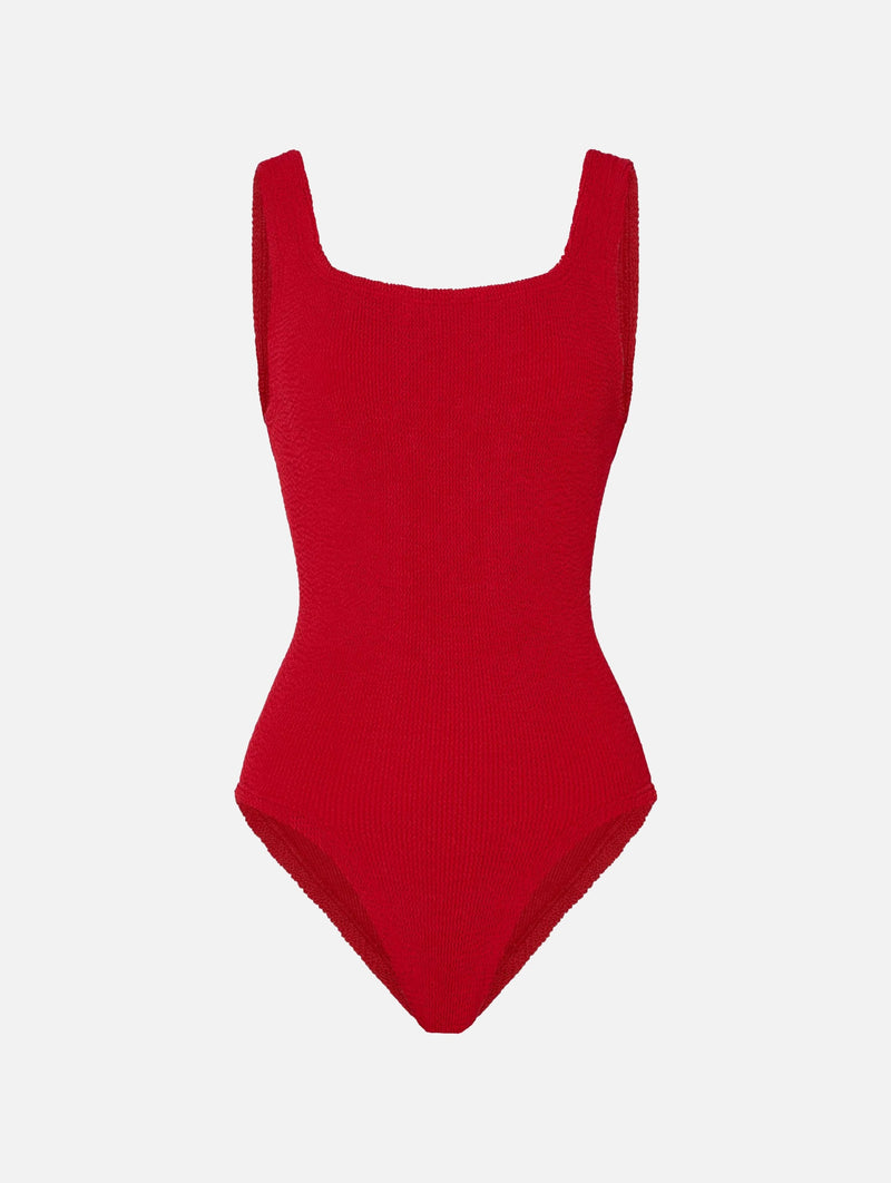 Coverage Square Neck Swimsuit in Red