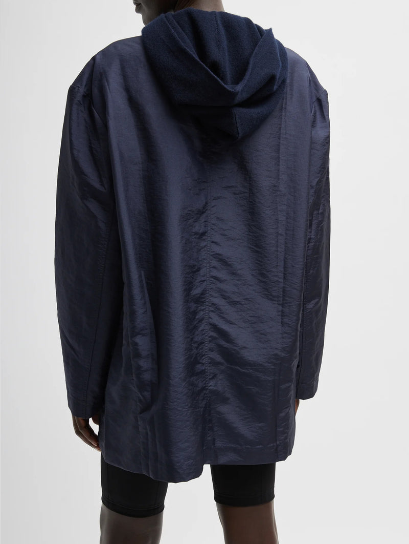 Crispy Nylon Liam Blazer in Navy