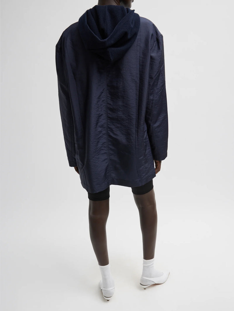 Crispy Nylon Liam Blazer in Navy