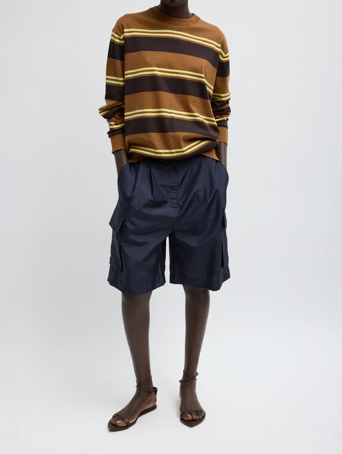Crispy Nylon Stella Short in Navy