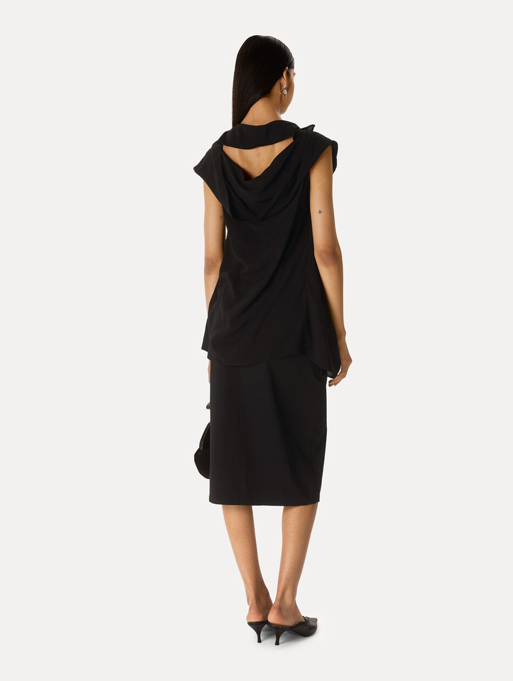 Cross Over Top in Black