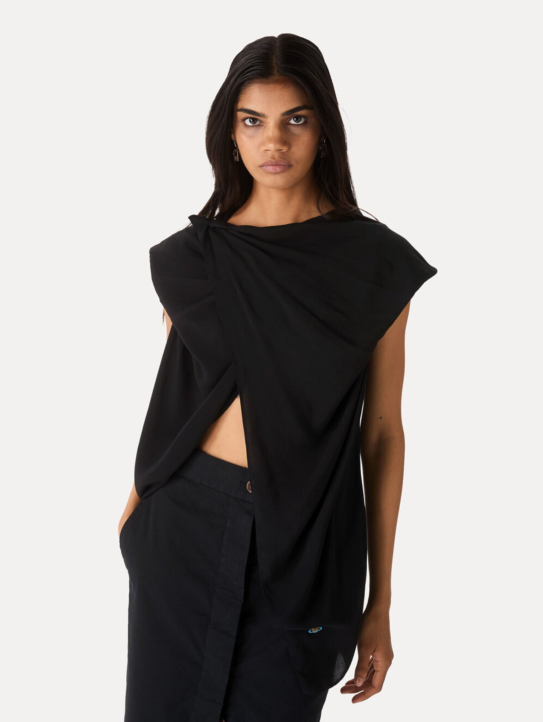 Cross Over Top in Black