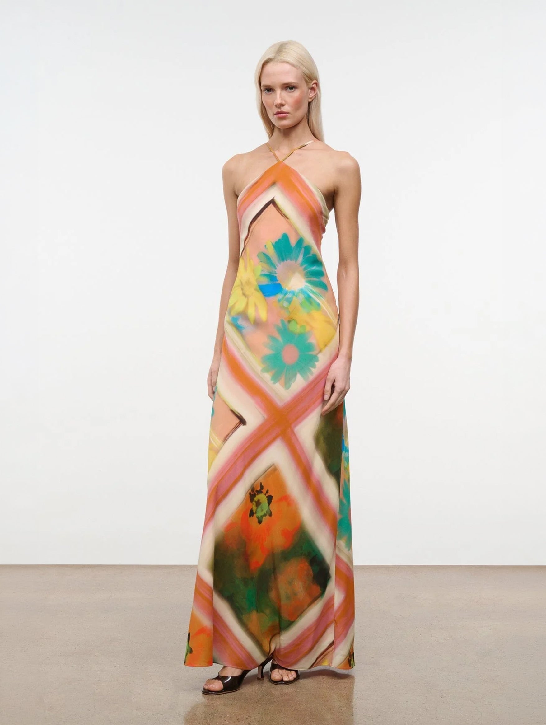 Cubism Dress in Superbloom Scarf