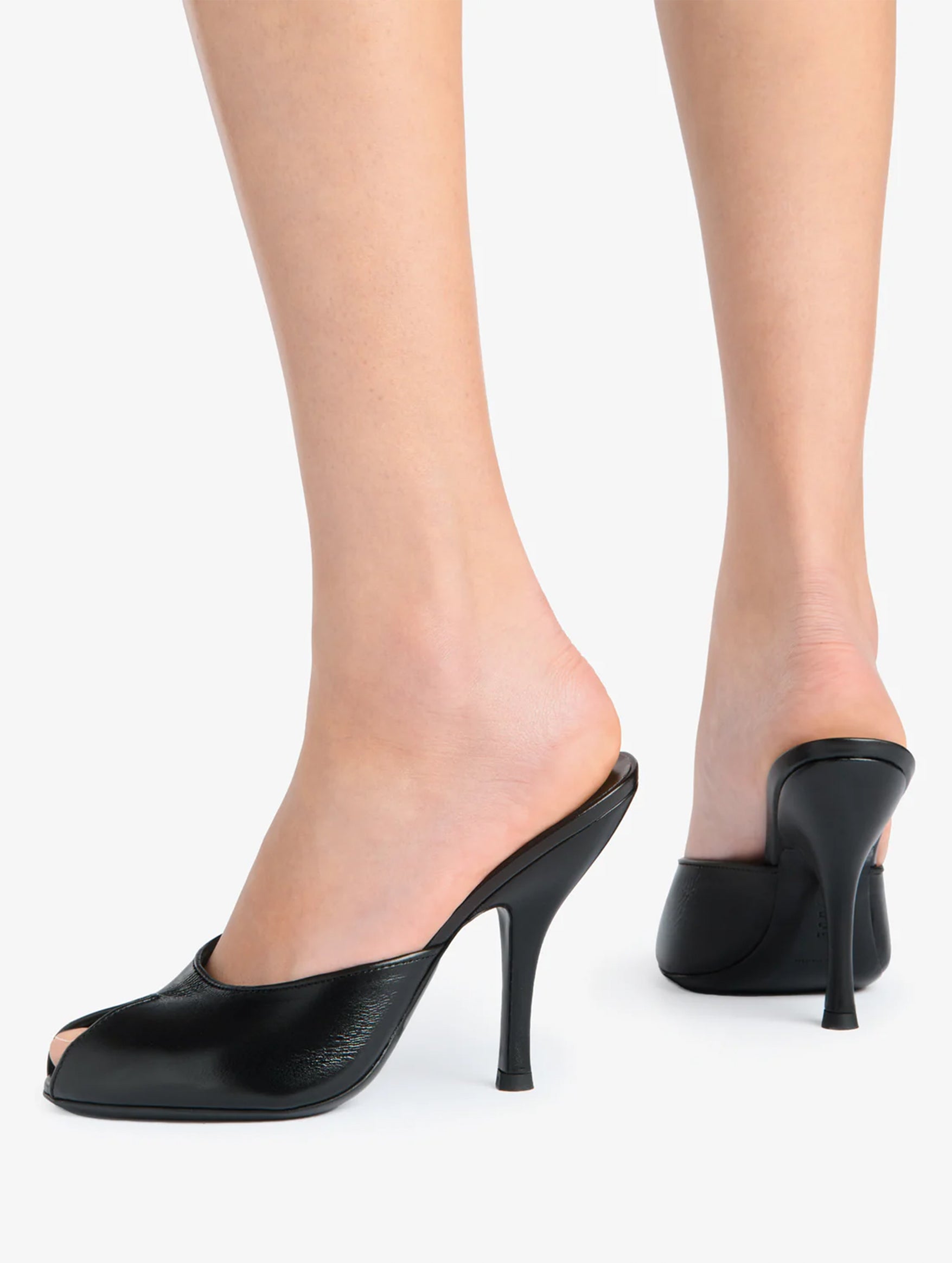Date Mule in Black Leather