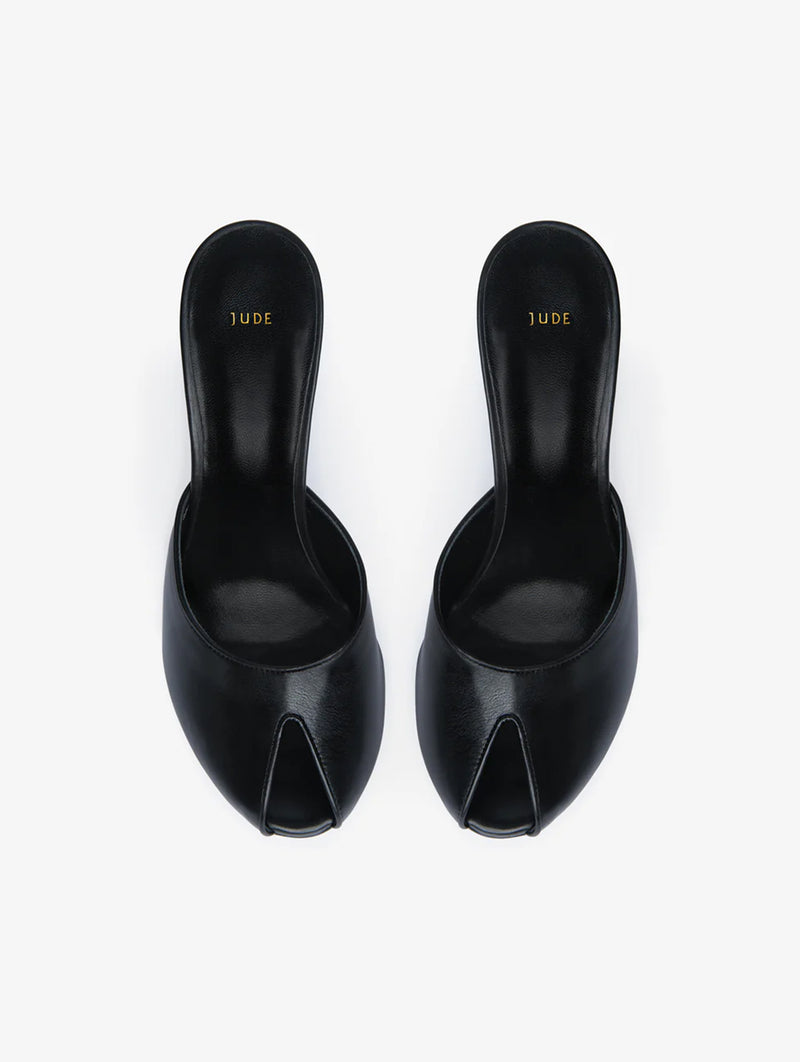 Date Mule in Black Leather