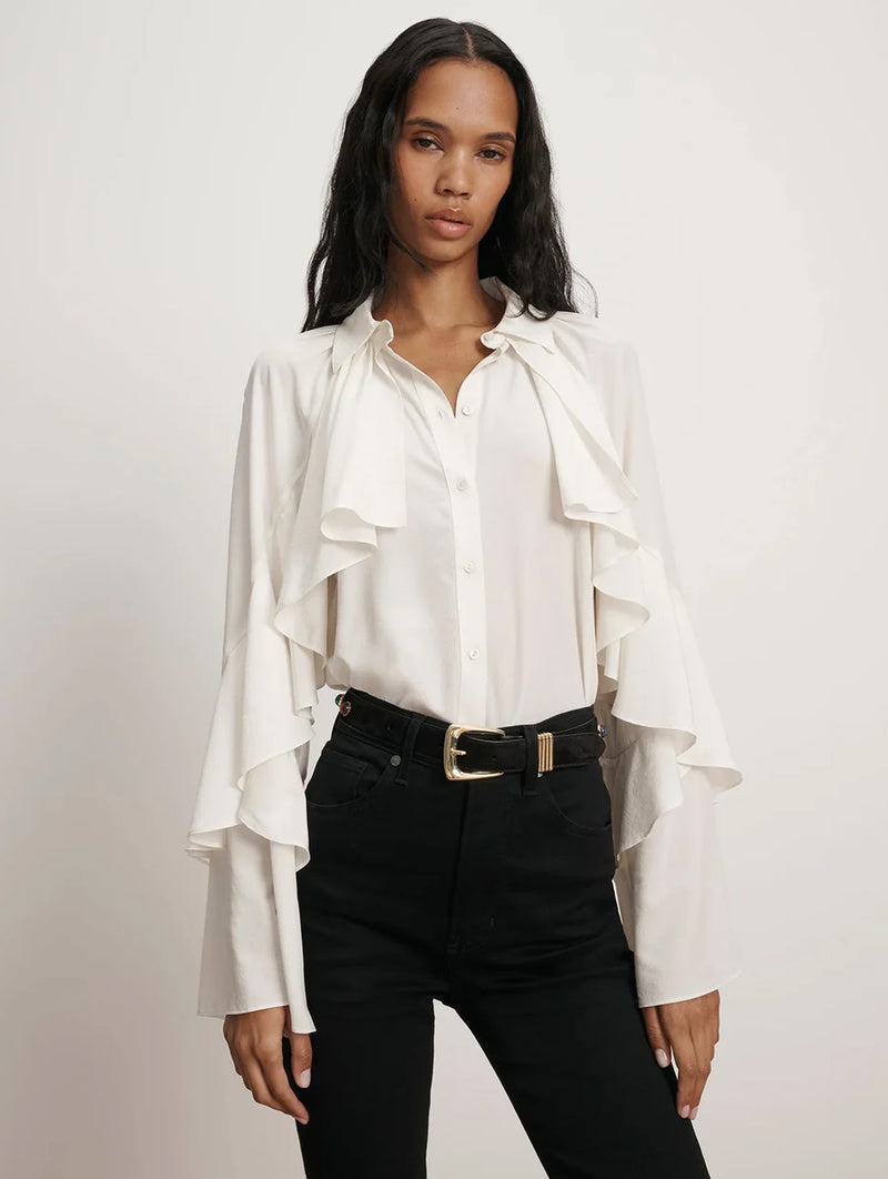 Demaris Silk Blouse in Dove
