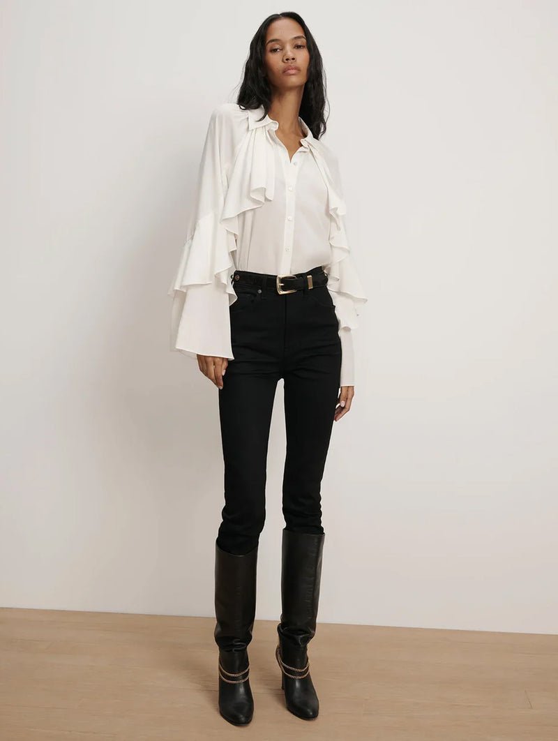 Demaris Silk Blouse in Dove
