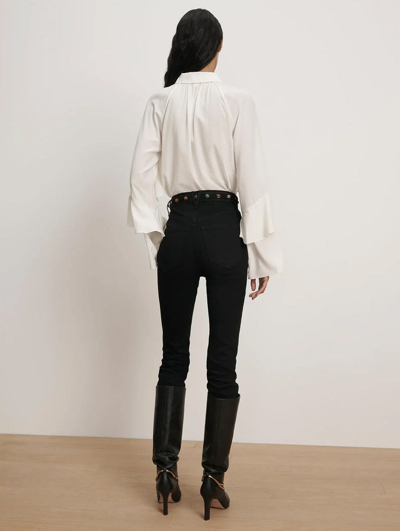 Demaris Silk Blouse in Dove