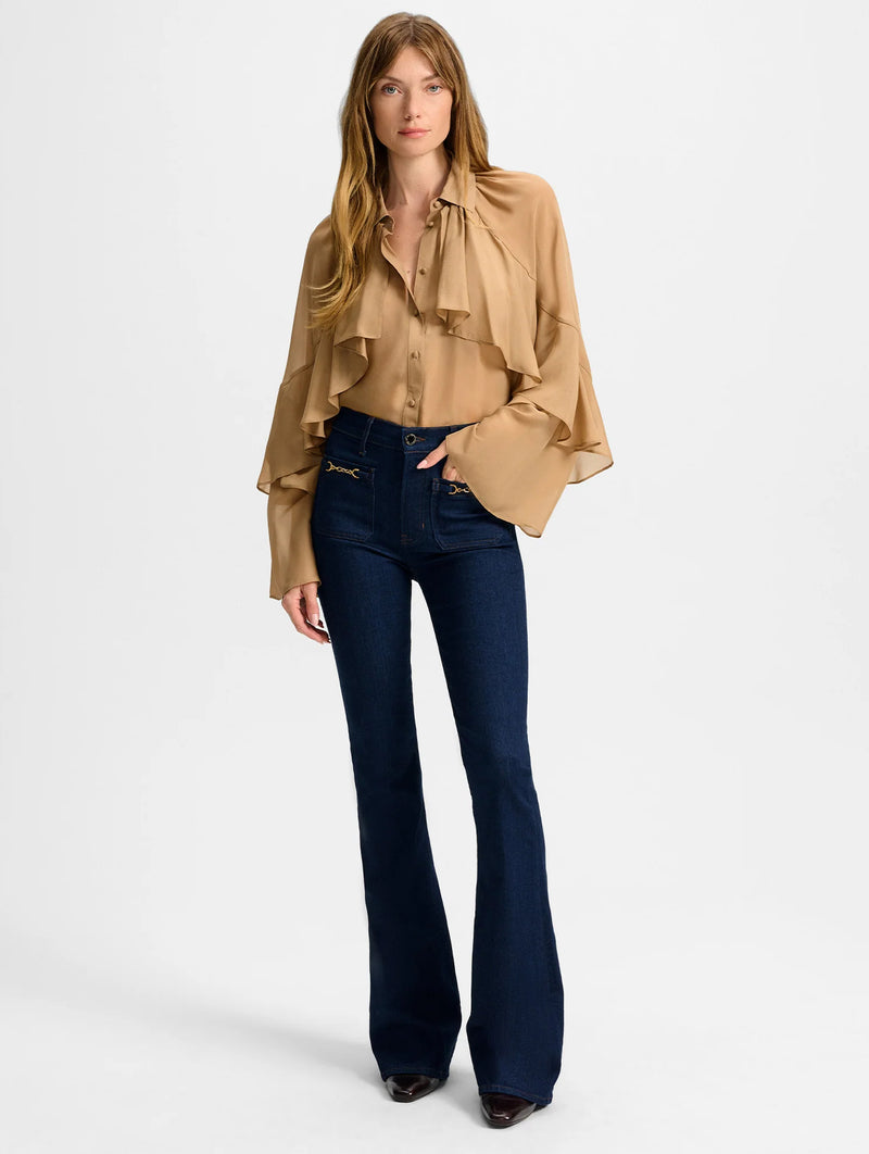 Demaris Silk Blouse in Brown Sugar