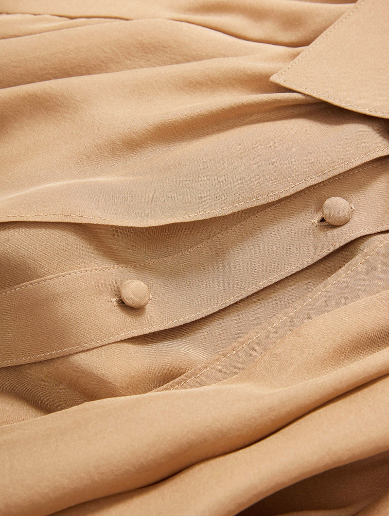 Demaris Silk Blouse in Brown Sugar