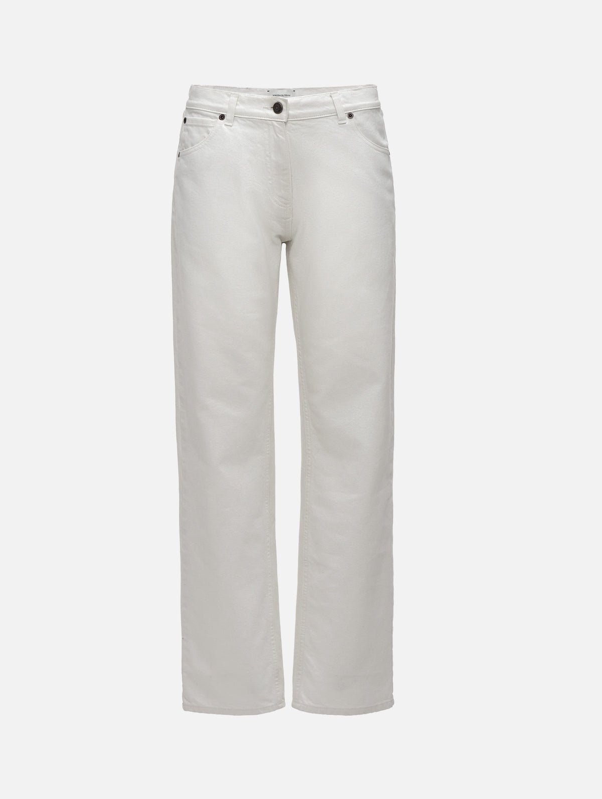 Denim Straight-leg Jeans in Cream
