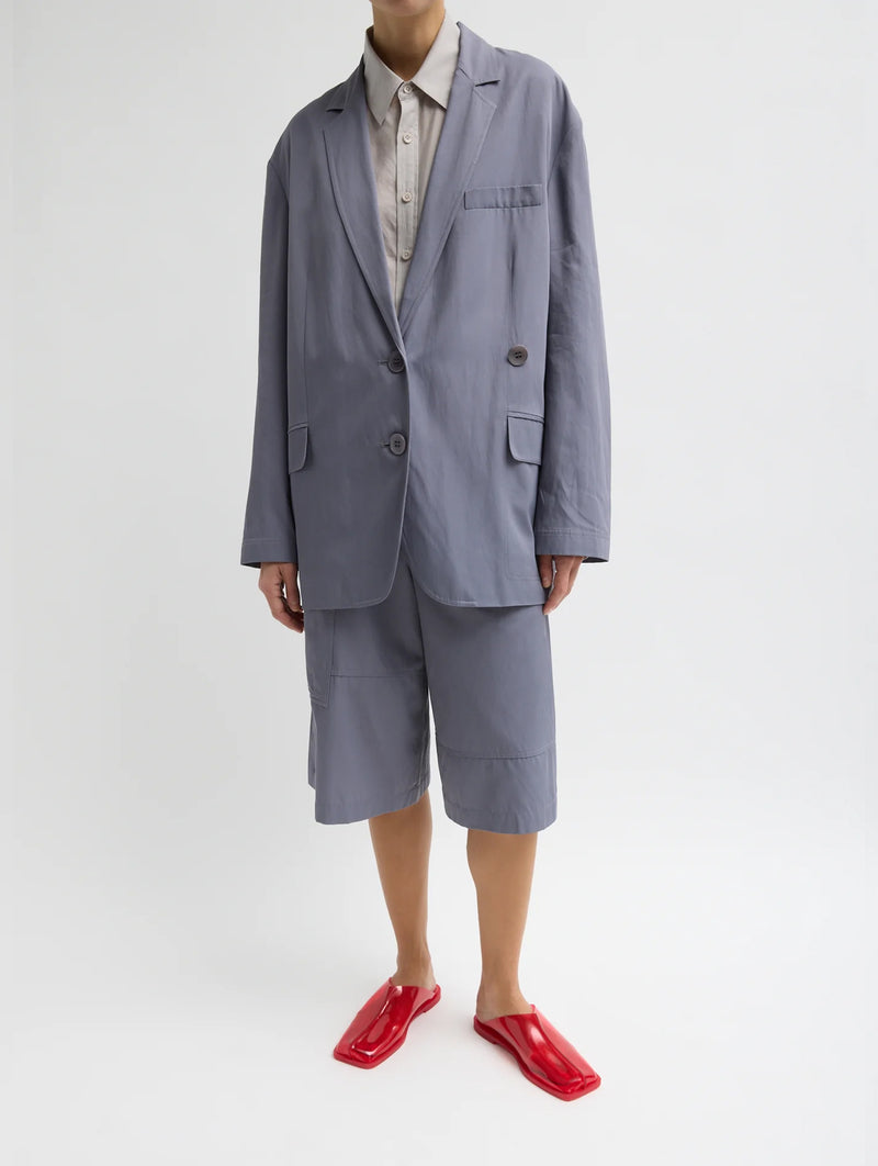 Drapey Suiting Liam Blazer in Deep Violet