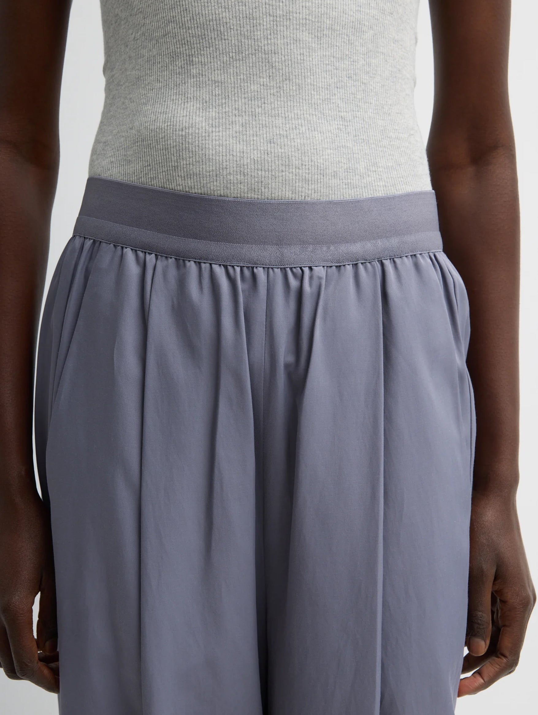 Drapey Suiting Marit Pull On Pant in Deep Violet