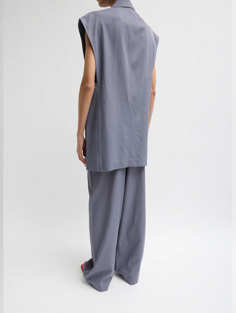 Drapey Suiting Oversized Double Breasted Vest in Deep Violet