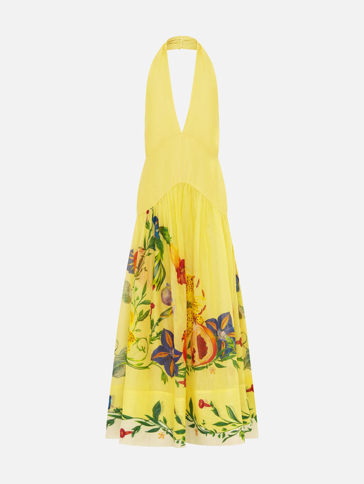 Dahlia Halter Gown in Lemon