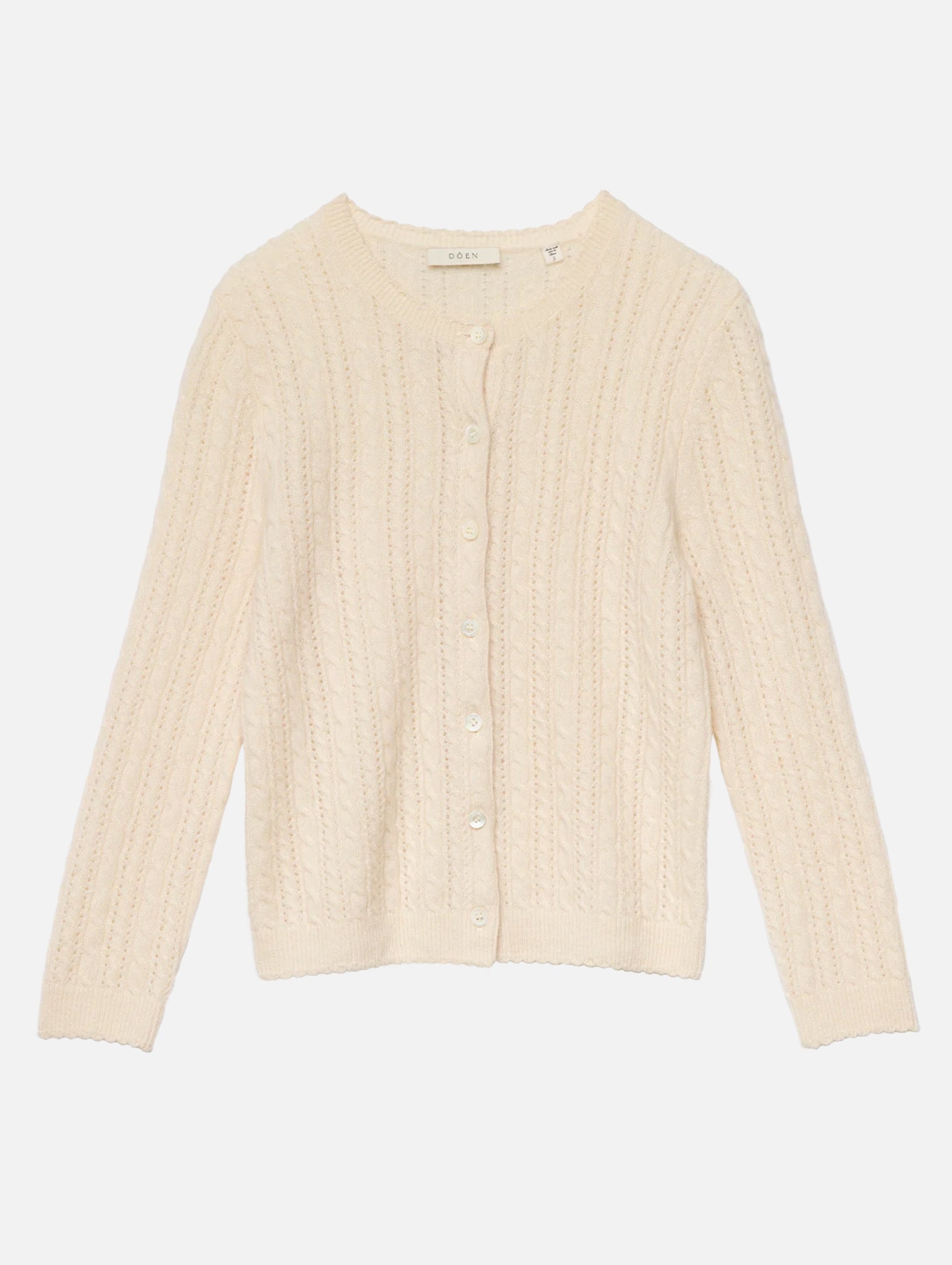 Danae Cashmere Cable Cardigan in Dogwood
