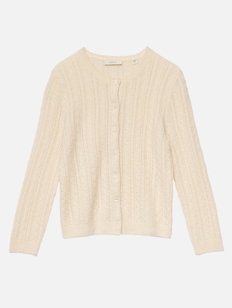 Danae Cashmere Cable Cardigan in Dogwood