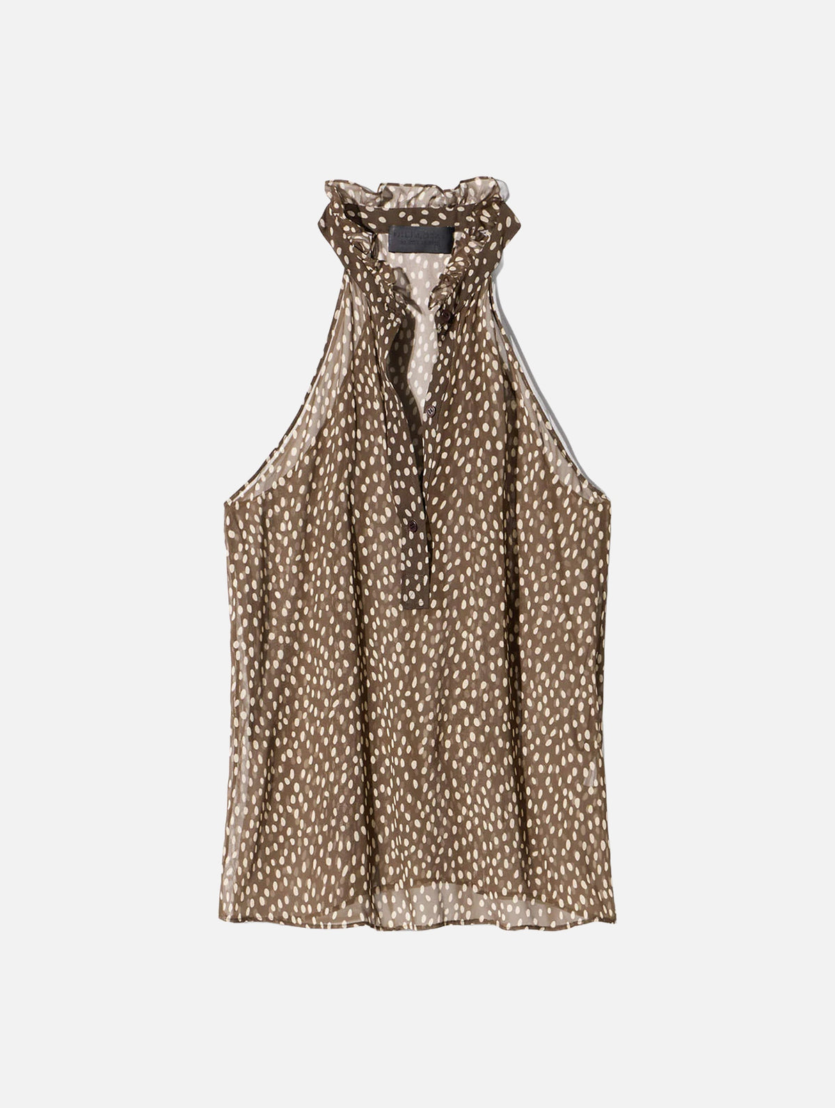 Daniella Top in Brown/Cream Wild Dots