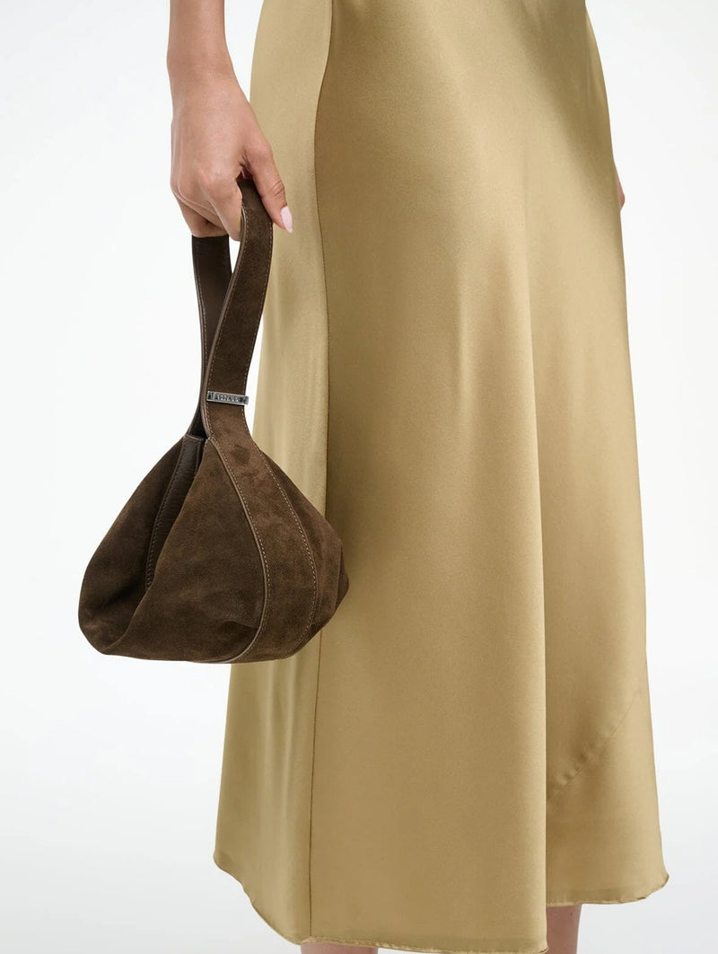 Demy Shoulder Bag in Truffle Suede