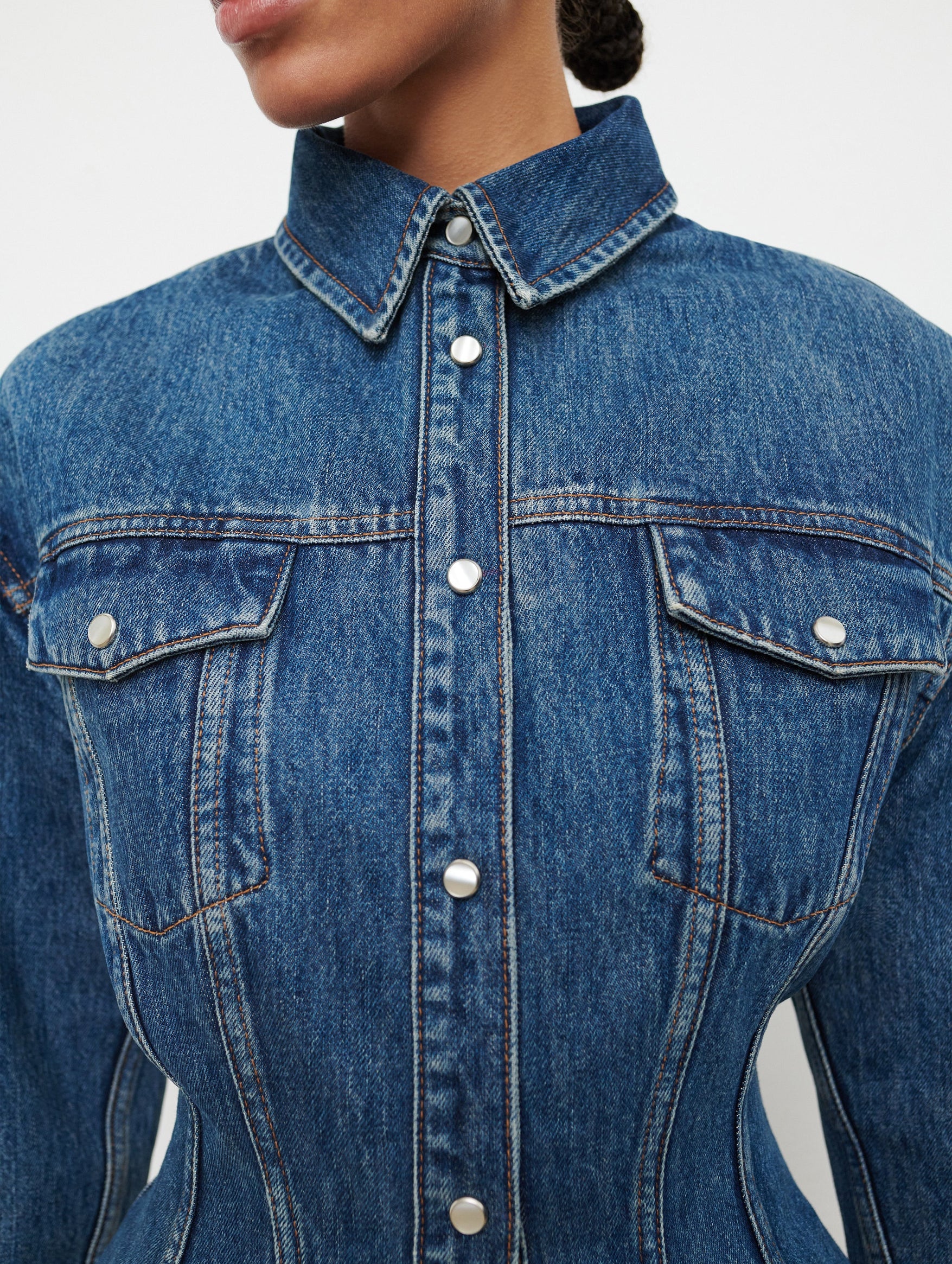 Denim Contour Jacket in Indigo