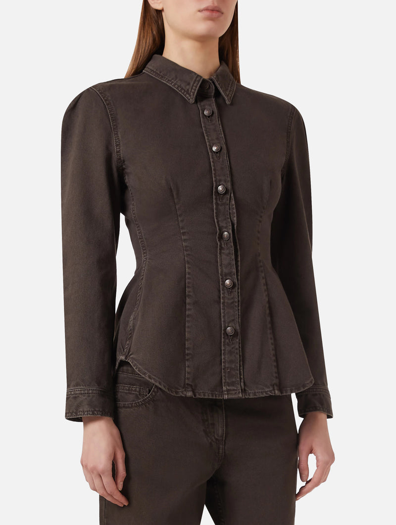 Denim Shirt in Brown