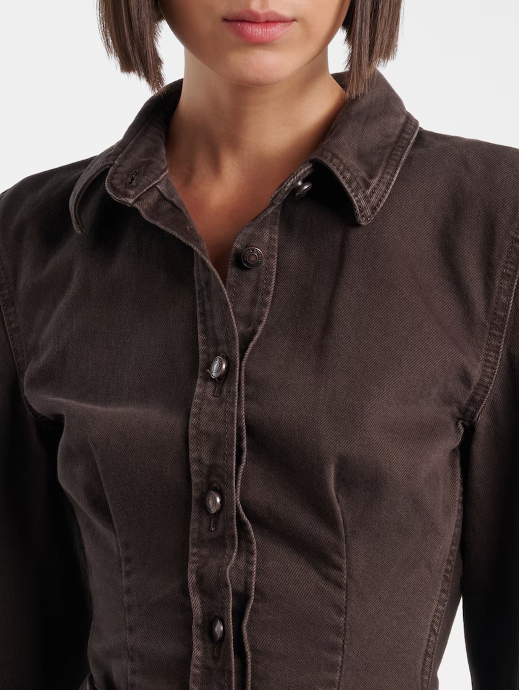 Denim Shirt in Brown