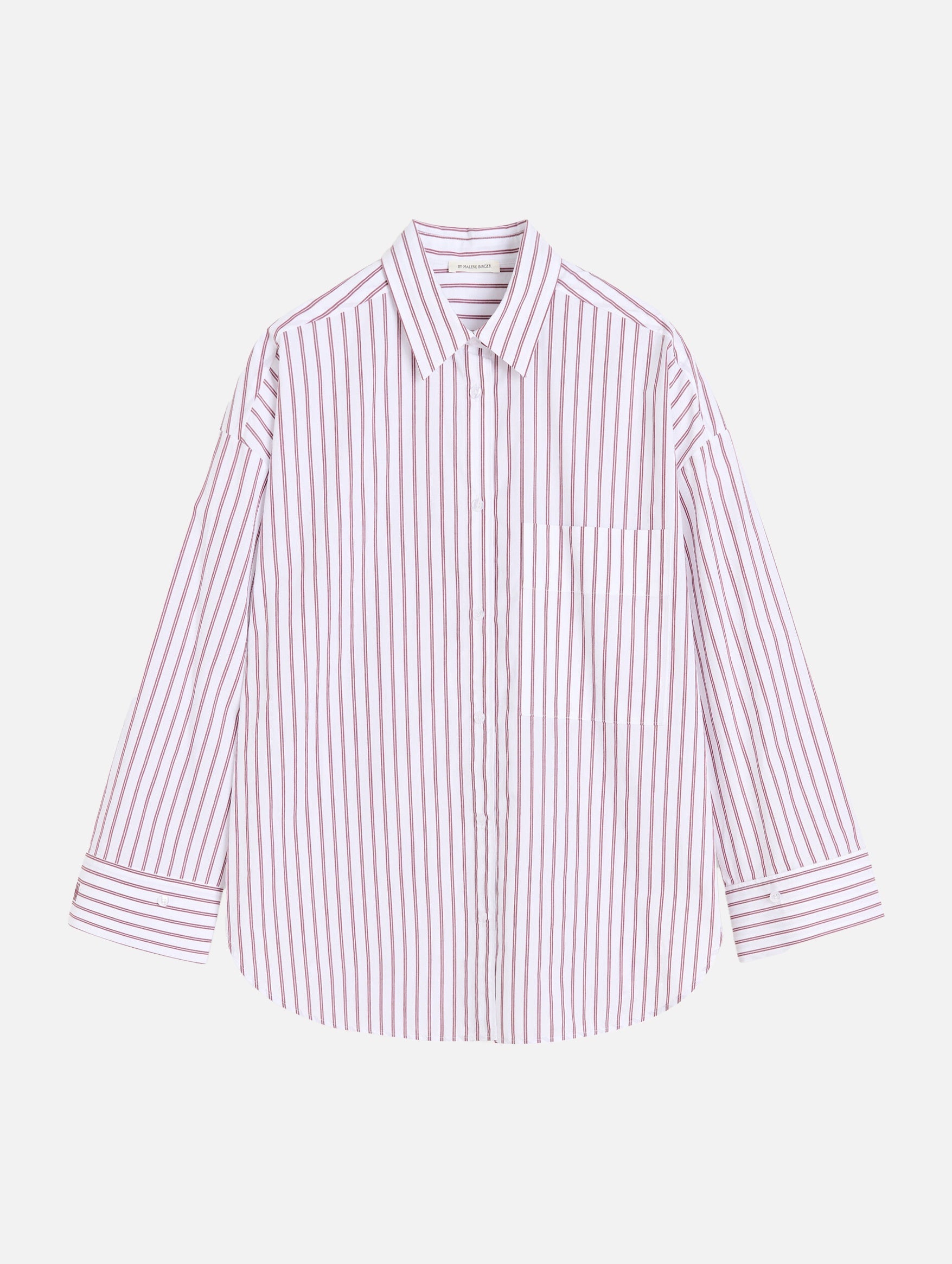 Derris Organic Cotton Shirt in Cabernet Stripe